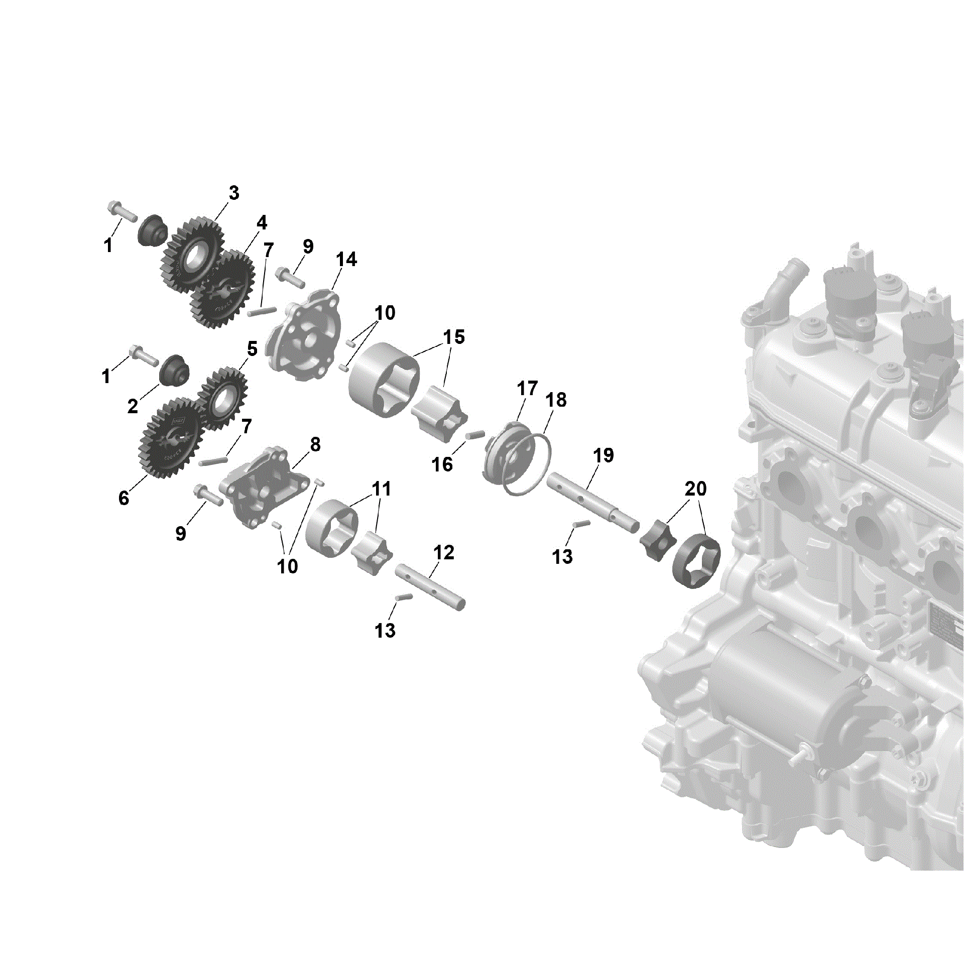 An Image of a Genuine Can-Am Parts Schematic Diagram showing the schematic - ROTAX - OIL PUMP