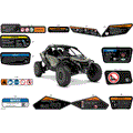 BODY - WARNING DECALS - 2026 CAN AM MAVERICK R X RC SAS - LOFT GREEN SATIN - 77" WIDTH
