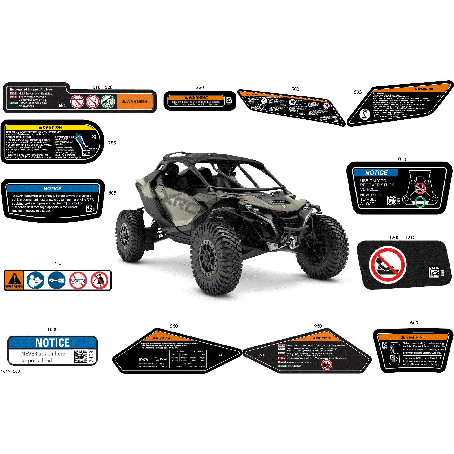An Image of a Genuine Can-Am Parts Schematic Diagram showing the schematic - BODY - WARNING DECALS