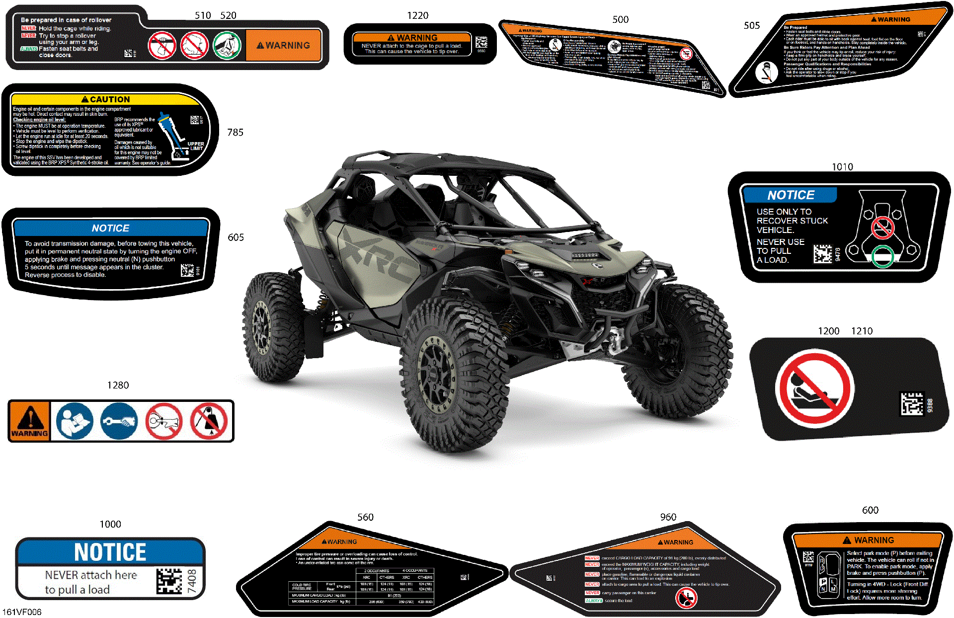 An Image of a Genuine Can-Am Parts Schematic Diagram showing the schematic - BODY - WARNING DECALS