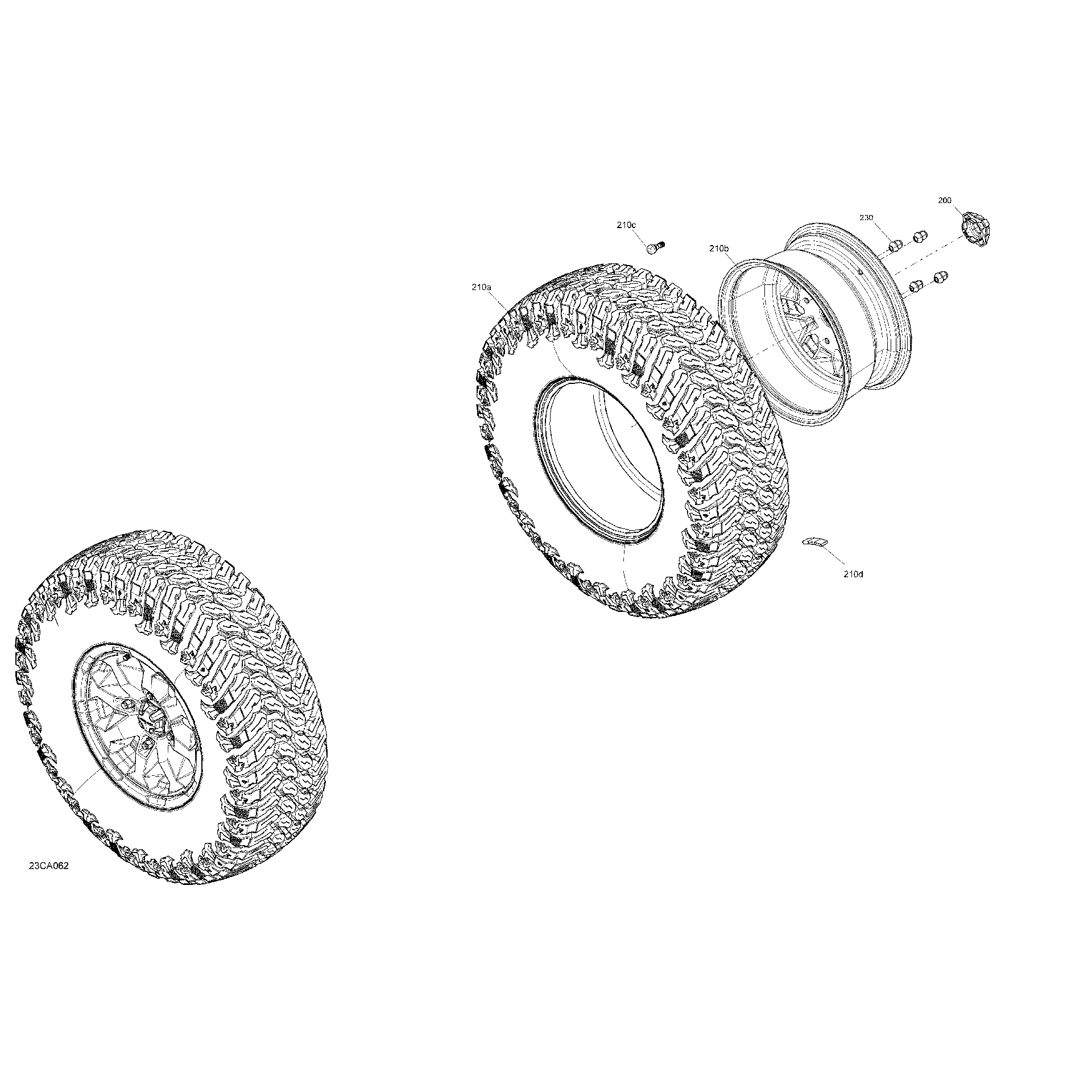 An Image of a Genuine Can-Am Parts Schematic Diagram showing the schematic - DRIVE - FRONT WHEELS