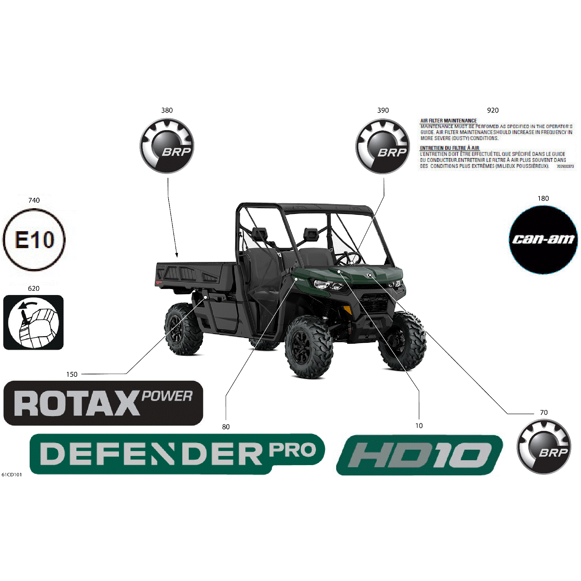 An Image of a Genuine Can-Am Parts Schematic Diagram showing the schematic - BODY - DECALS