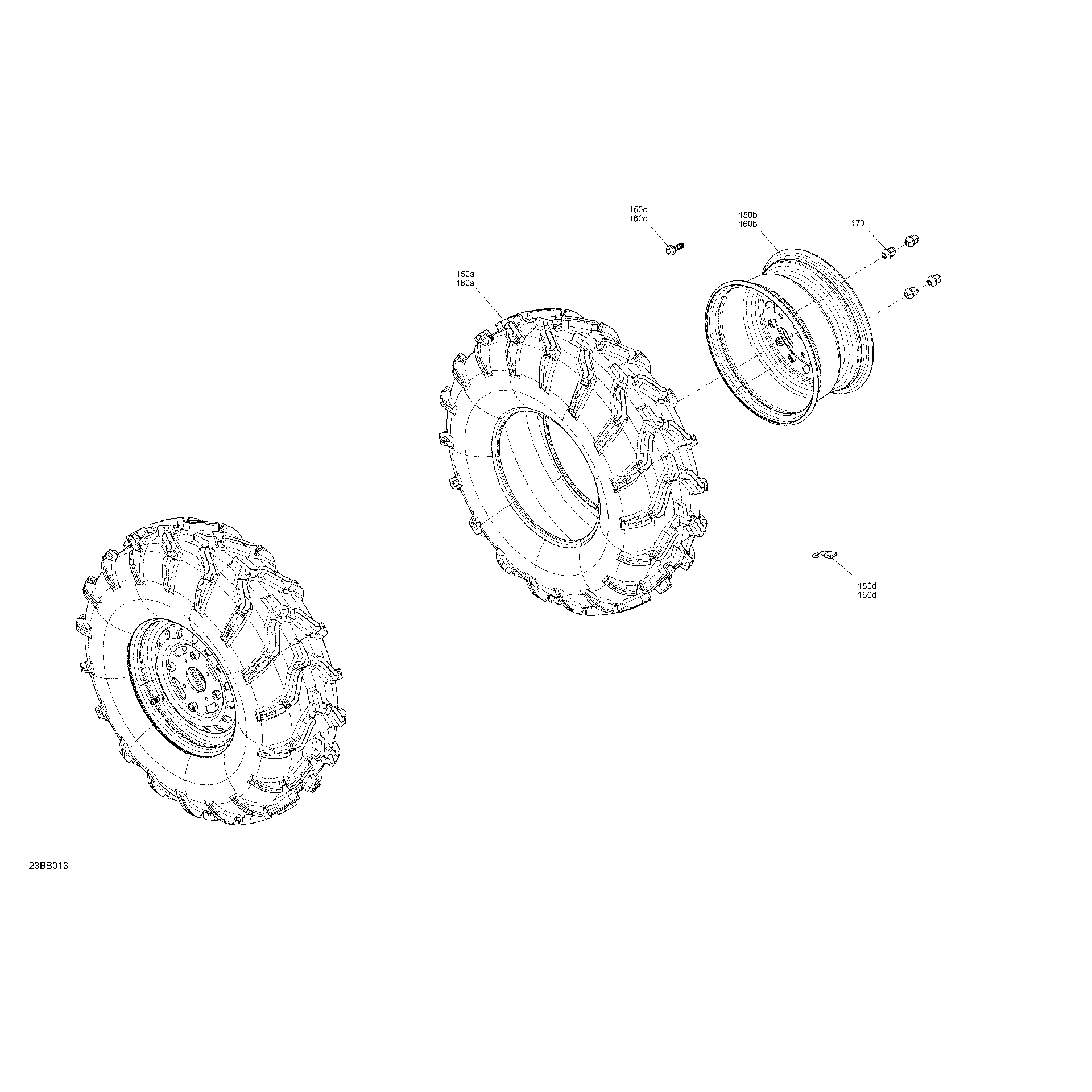 An Image of a Genuine Can-Am Parts Schematic Diagram showing the schematic - DRIVE - REAR WHEELS