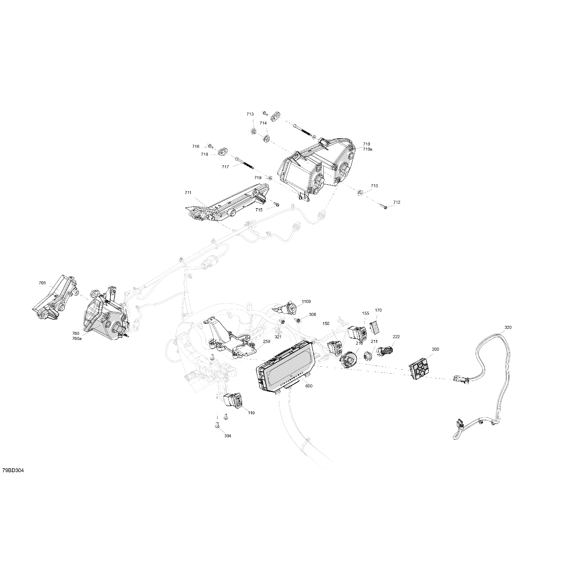 An Image of a Genuine Can-Am Parts Schematic Diagram showing the schematic - ELECTRIC - FRONT SECTION