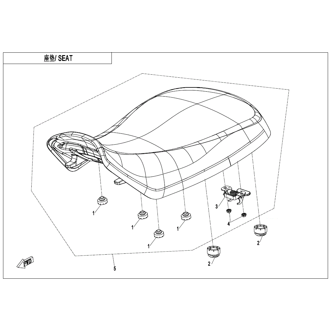 An Image of a genuine CFMOTO Parts Schematic Diagram showing the group - SEAT - 2025 CFMOTO CFORCE 600