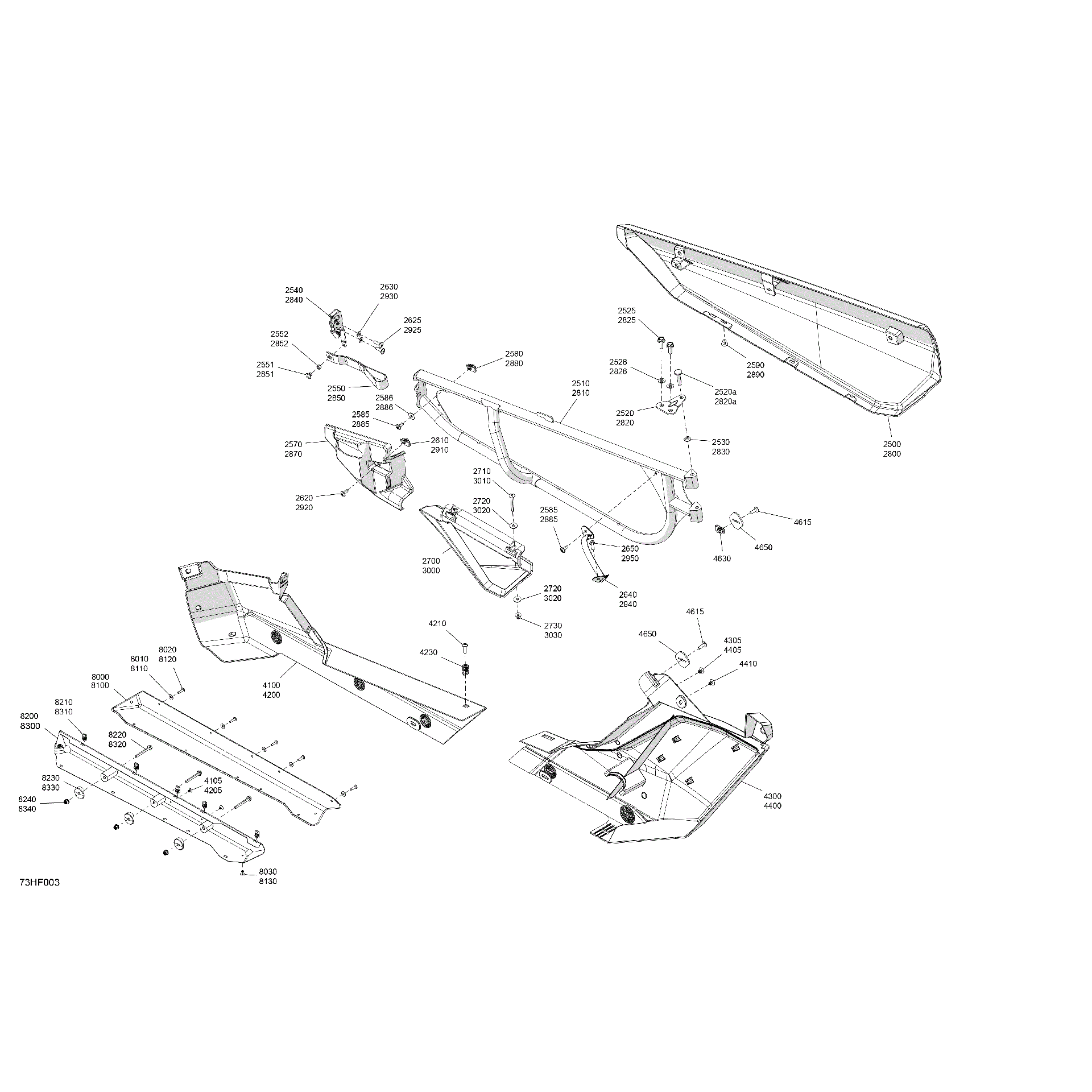 An Image of a Genuine Can-Am Parts Schematic Diagram showing the schematic - BODY - DOORS