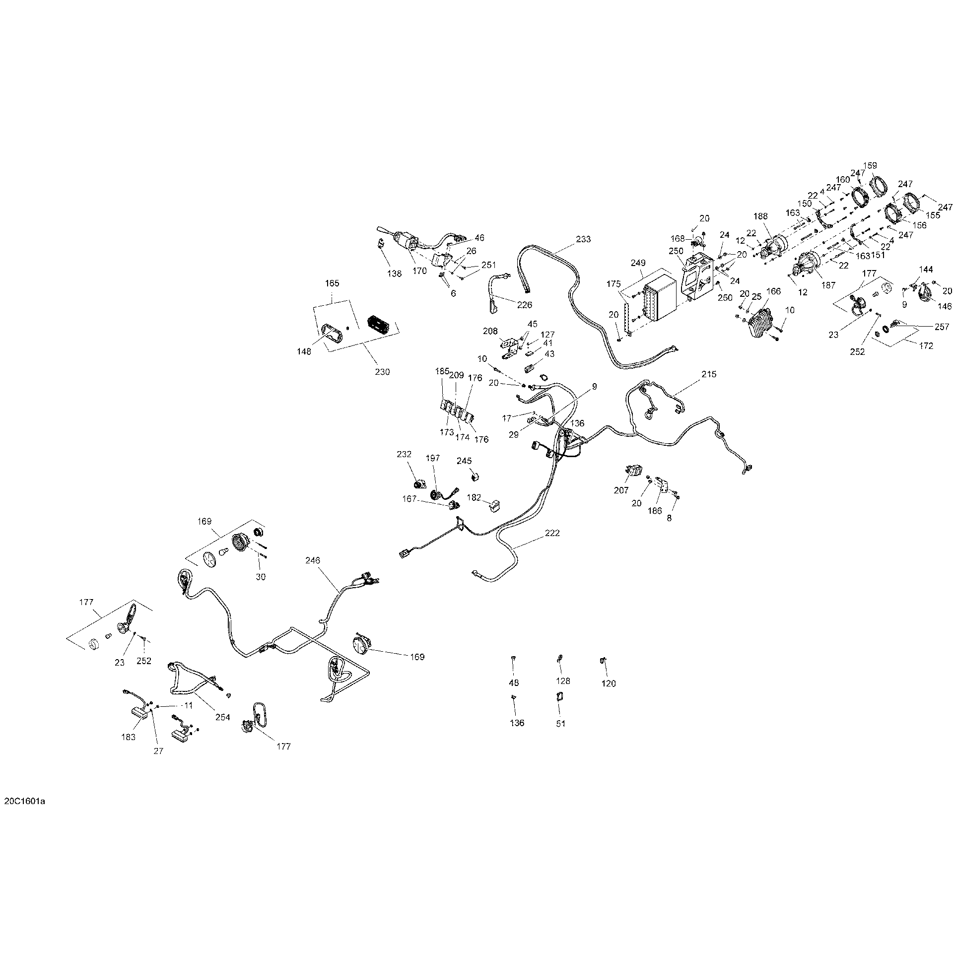 An Image of a Genuine Can-Am Parts Schematic Diagram showing the schematic - ELECTRICAL SYSTEM - STD-DPS