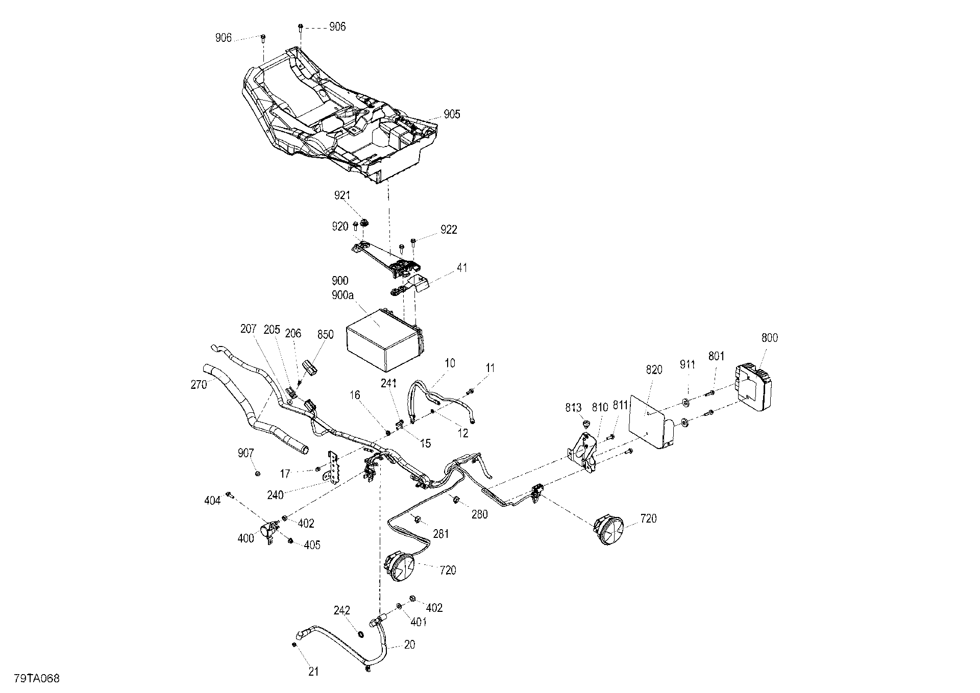 An Image of a Genuine Can-Am Parts Schematic Diagram showing the schematic - ELECTRIC - REAR SYSTEM