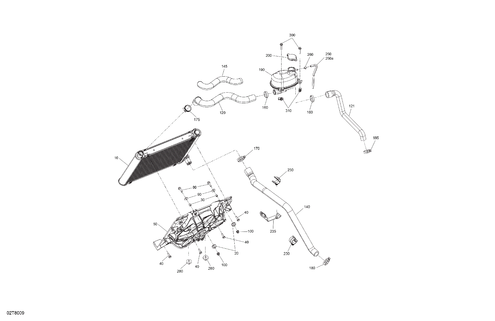 An Image of a Genuine Can-Am Parts Schematic Diagram showing the schematic - ENGINE - COOLING