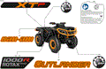 BODY - FEATURE DECALS - 2025 CAN AM OUTLANDER 1000R 4X4 XT P - MINERAL GRAY SATIN - (2)