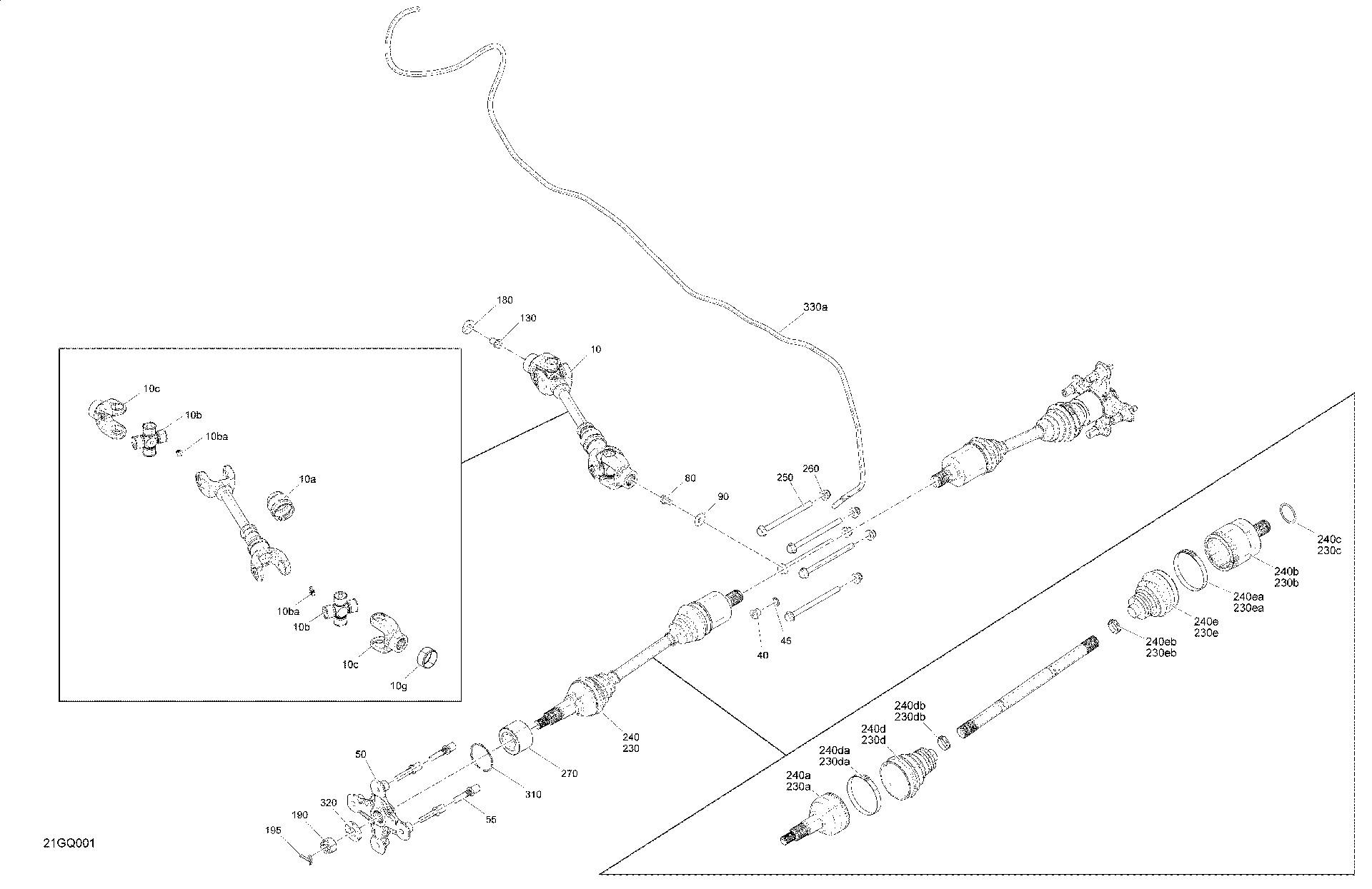 An Image of a Genuine Can-Am Parts Schematic Diagram showing the schematic - DRIVE - REAR - COMMON PARTS