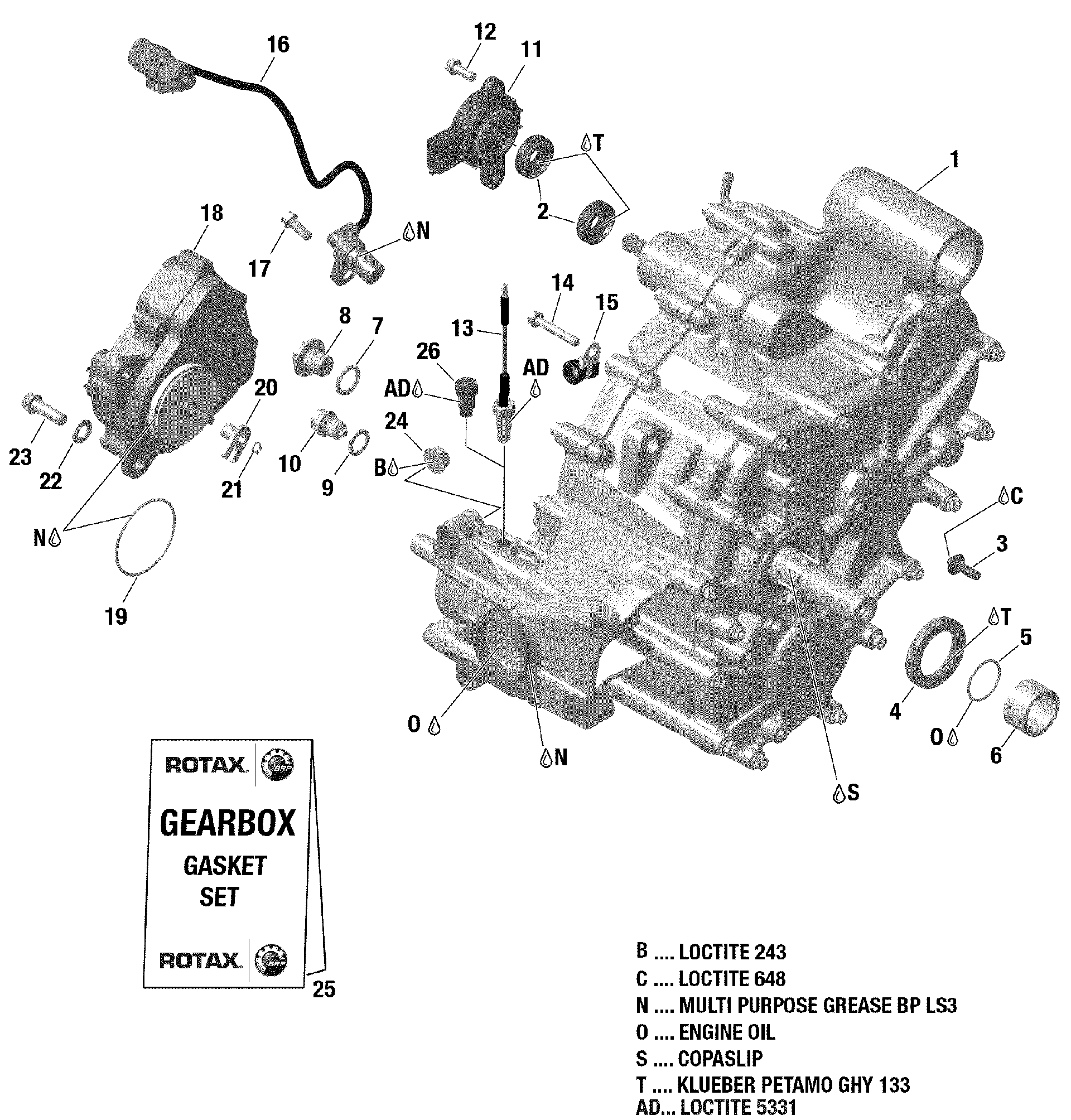 An Image of a Genuine Can-Am Parts Schematic Diagram showing the schematic - GEAR BOX AND COMPONENTS 420686563
