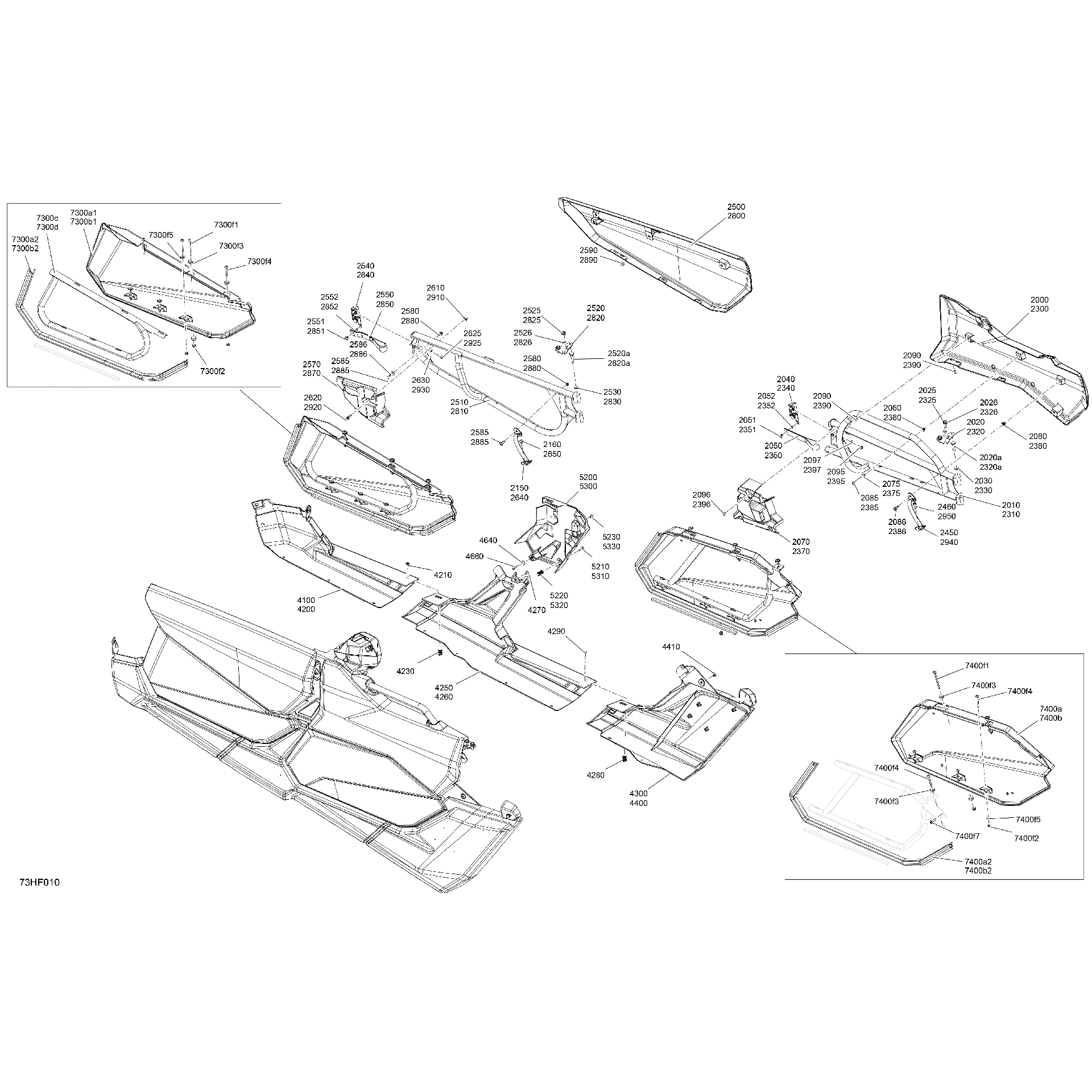 An Image of a Genuine Can-Am Parts Schematic Diagram showing the schematic - BODY - DOORS