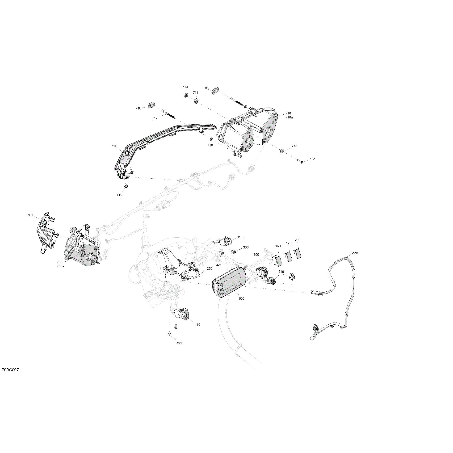 An Image of a Genuine Can-Am Parts Schematic Diagram showing the schematic - ELECTRIC - FRONT SECTION