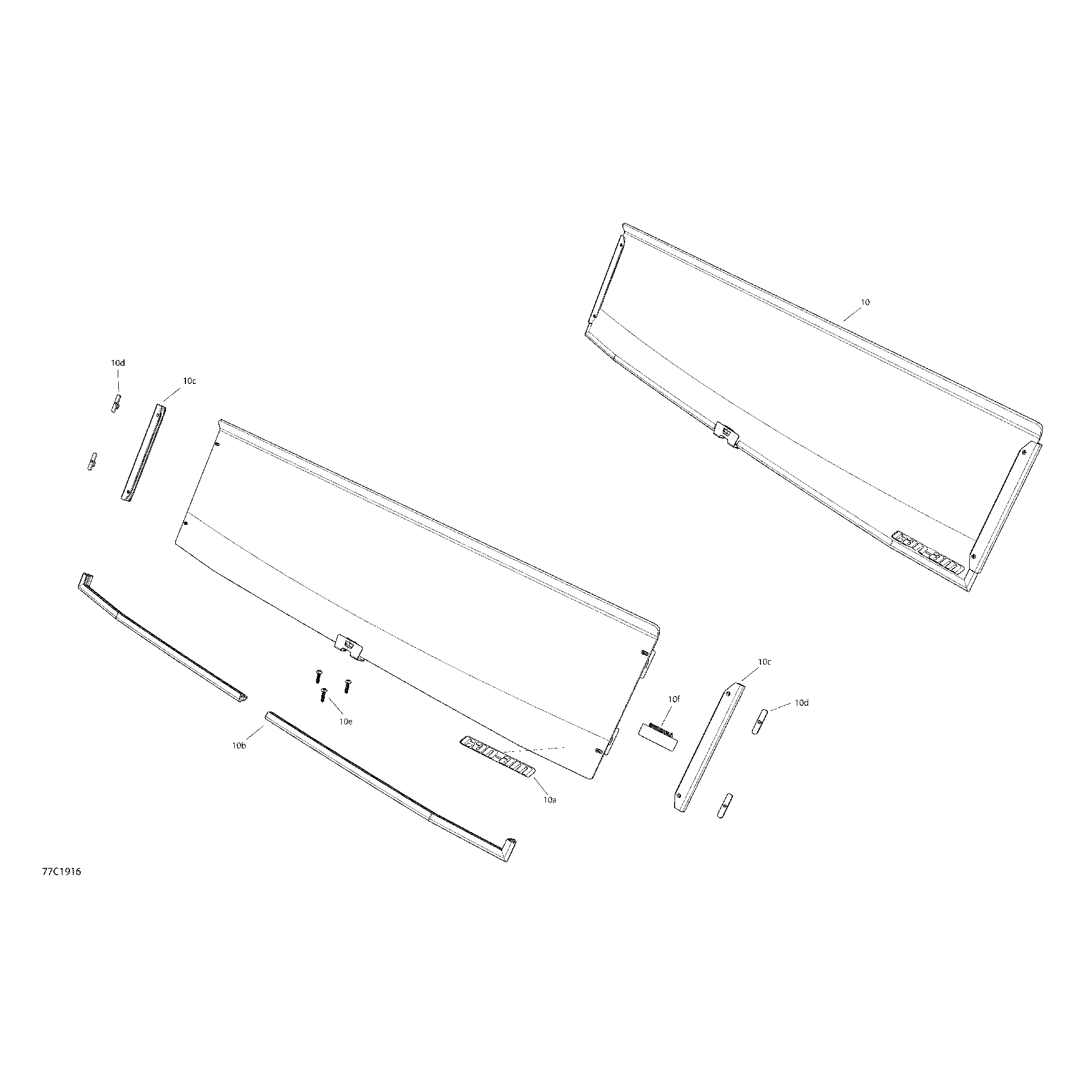 An Image of a Genuine Can-Am Parts Schematic Diagram showing the schematic - ENCLOSURE CAB - HD10 - HUNTING EDITION - NORTH AMERICA