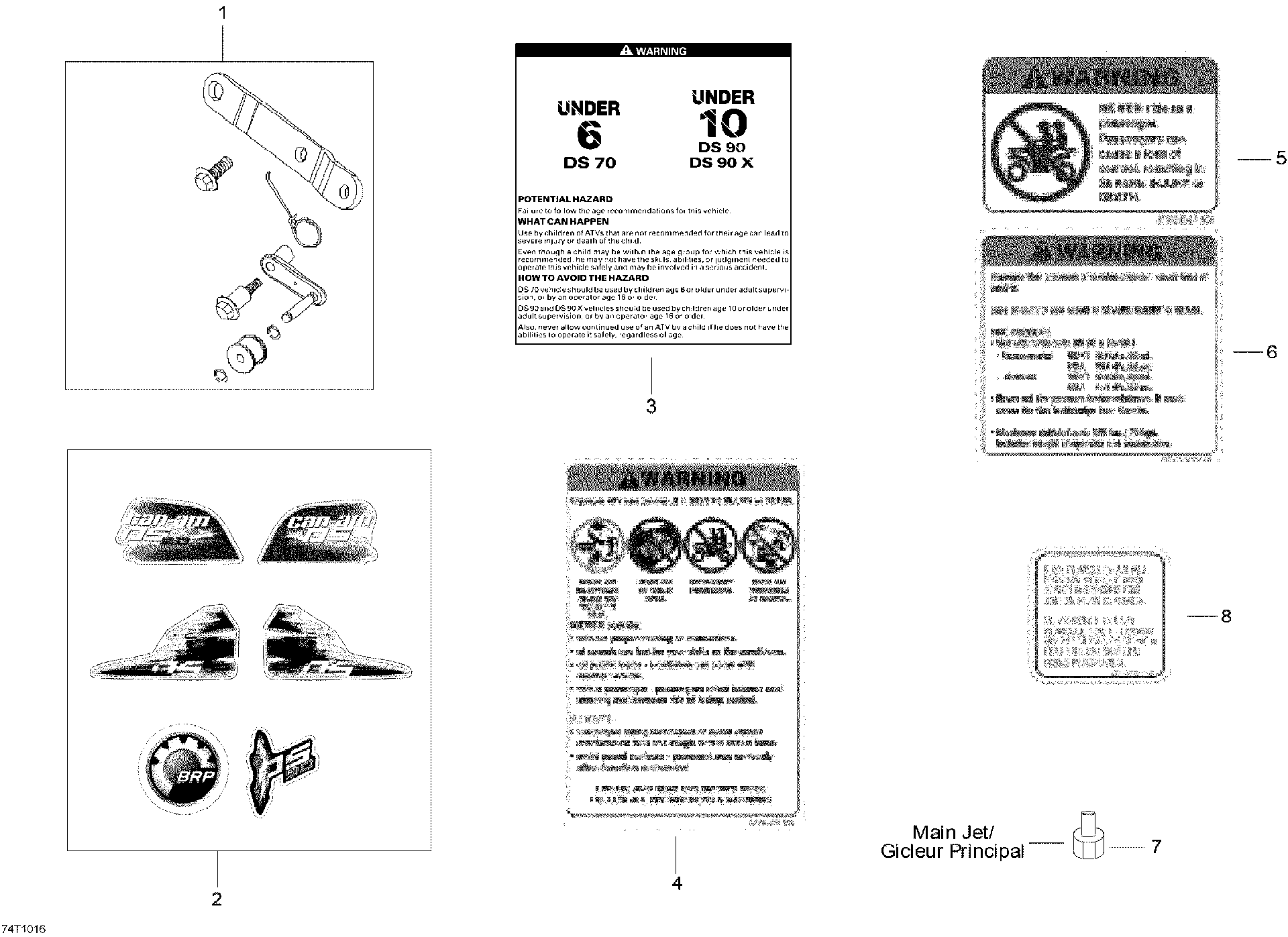 An Image of a Genuine Can-Am Parts Schematic Diagram showing the schematic - ACCESSORIES AND DECALS