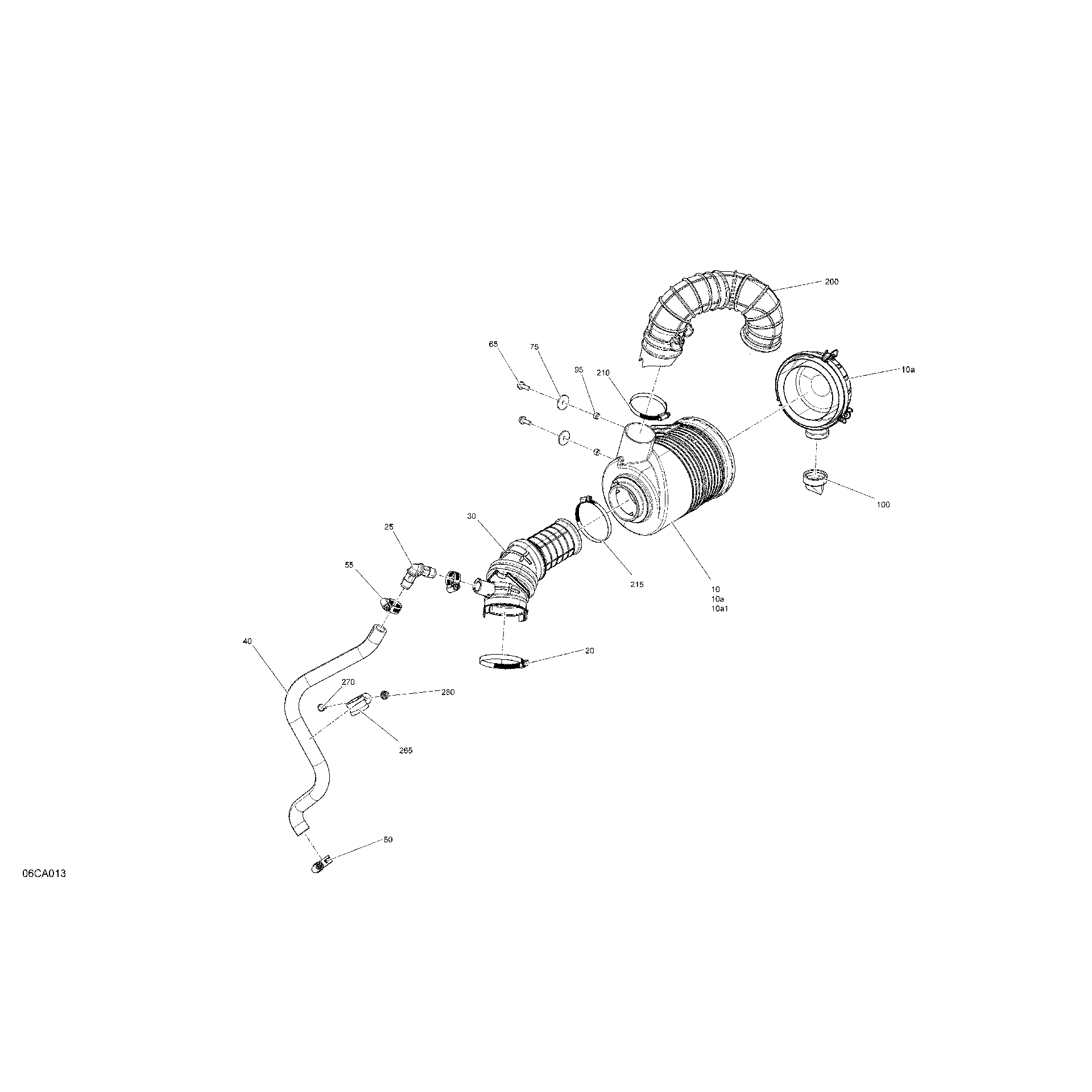 An Image of a Genuine Can-Am Parts Schematic Diagram showing the schematic - ENGINE - AIR INTAKE