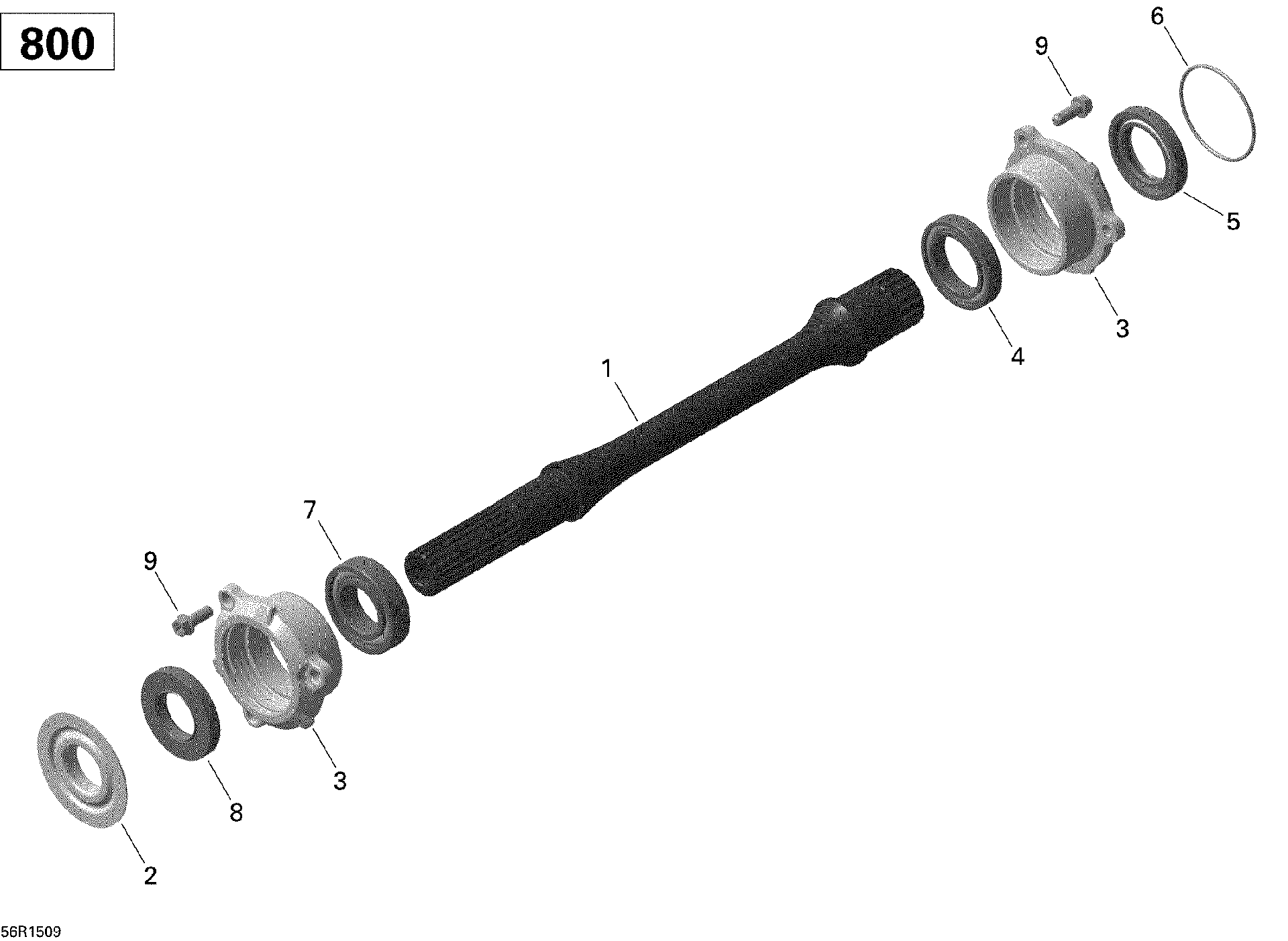 An Image of a Genuine Can-Am Parts Schematic Diagram showing the schematic - DRIVE SHAFT _56R1509