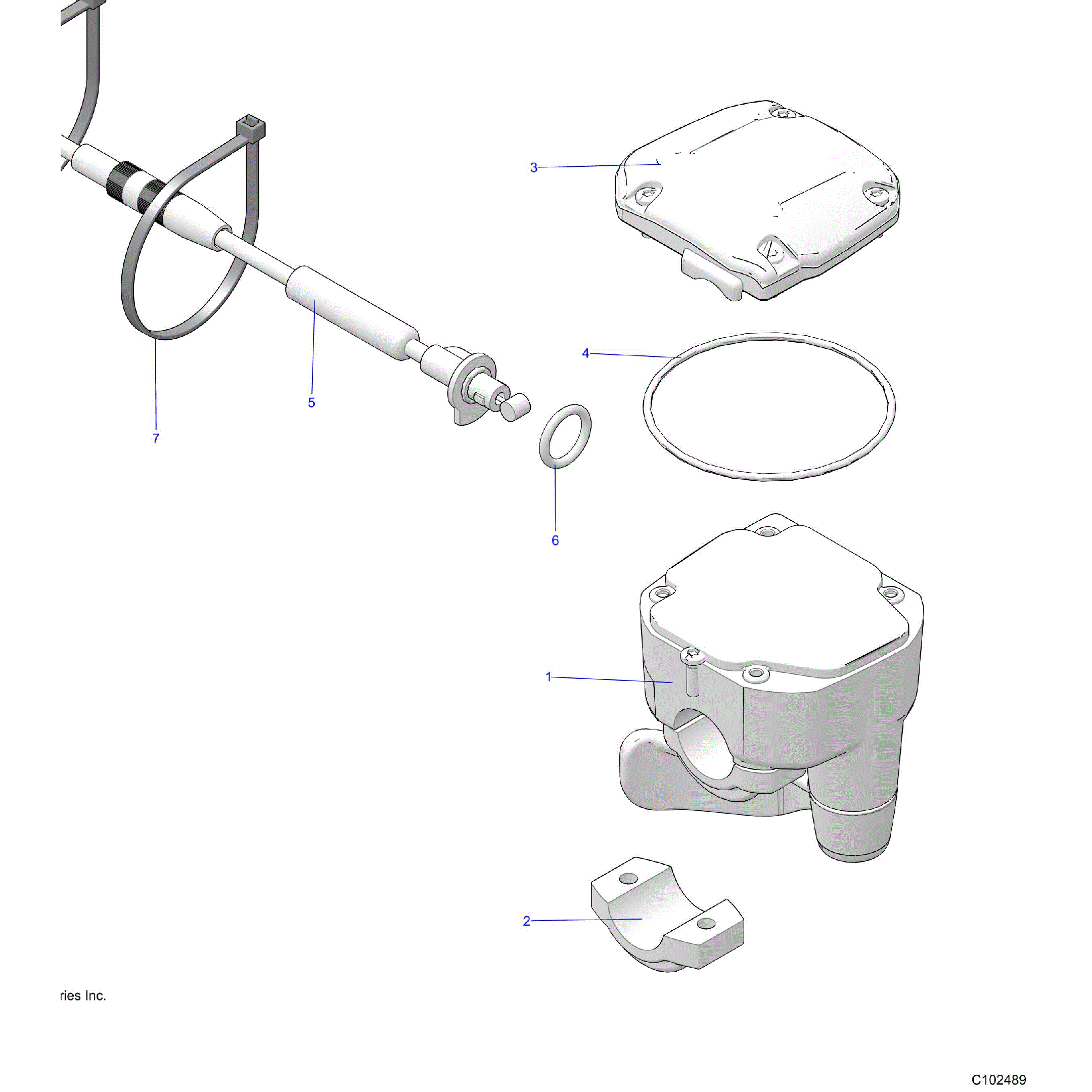An Image of a Genuine Polaris Parts Schematic Diagram showing the schematic - STEERING: CONTROLS THROTTLE ASM. and CABLE - 2025 POLARIS SPORTSMAN 570 EPS EBS TRAIL