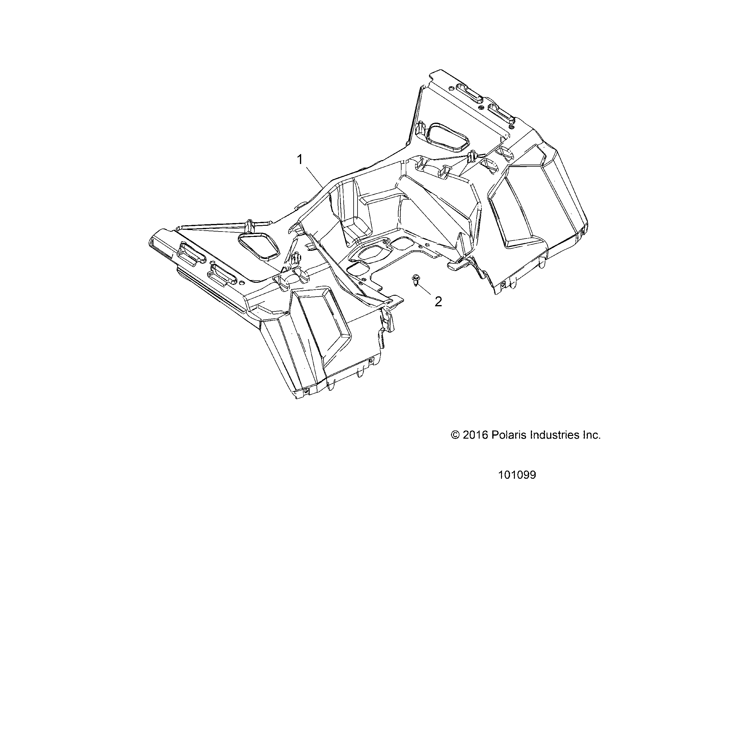 An Image of a Genuine Polaris Parts Schematic Diagram showing the schematic - BODY: REAR CAB - 2017 POLARIS SPORTSMAN XP 1000