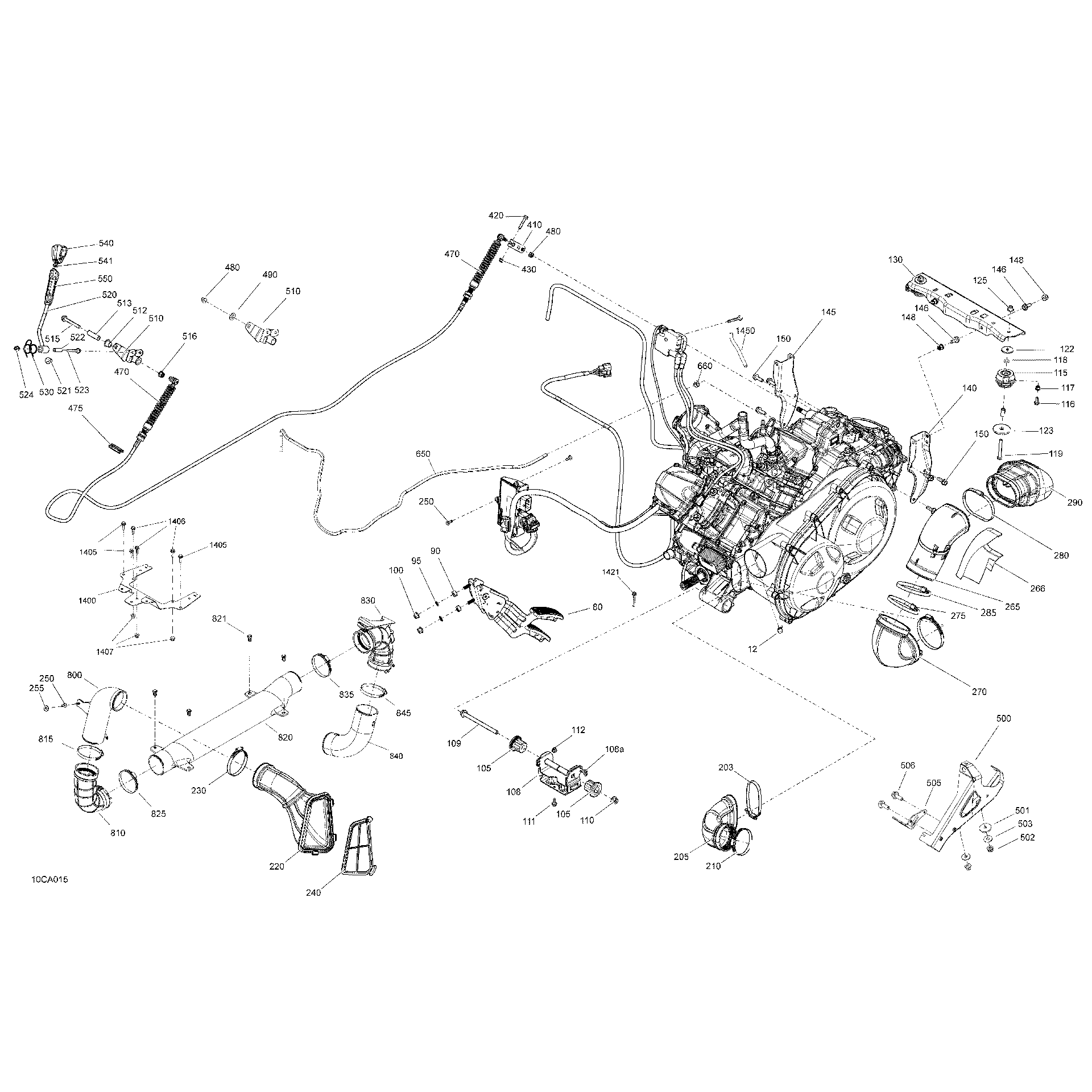 An Image of a Genuine Can-Am Parts Schematic Diagram showing the schematic - ENGINE - SYSTEM