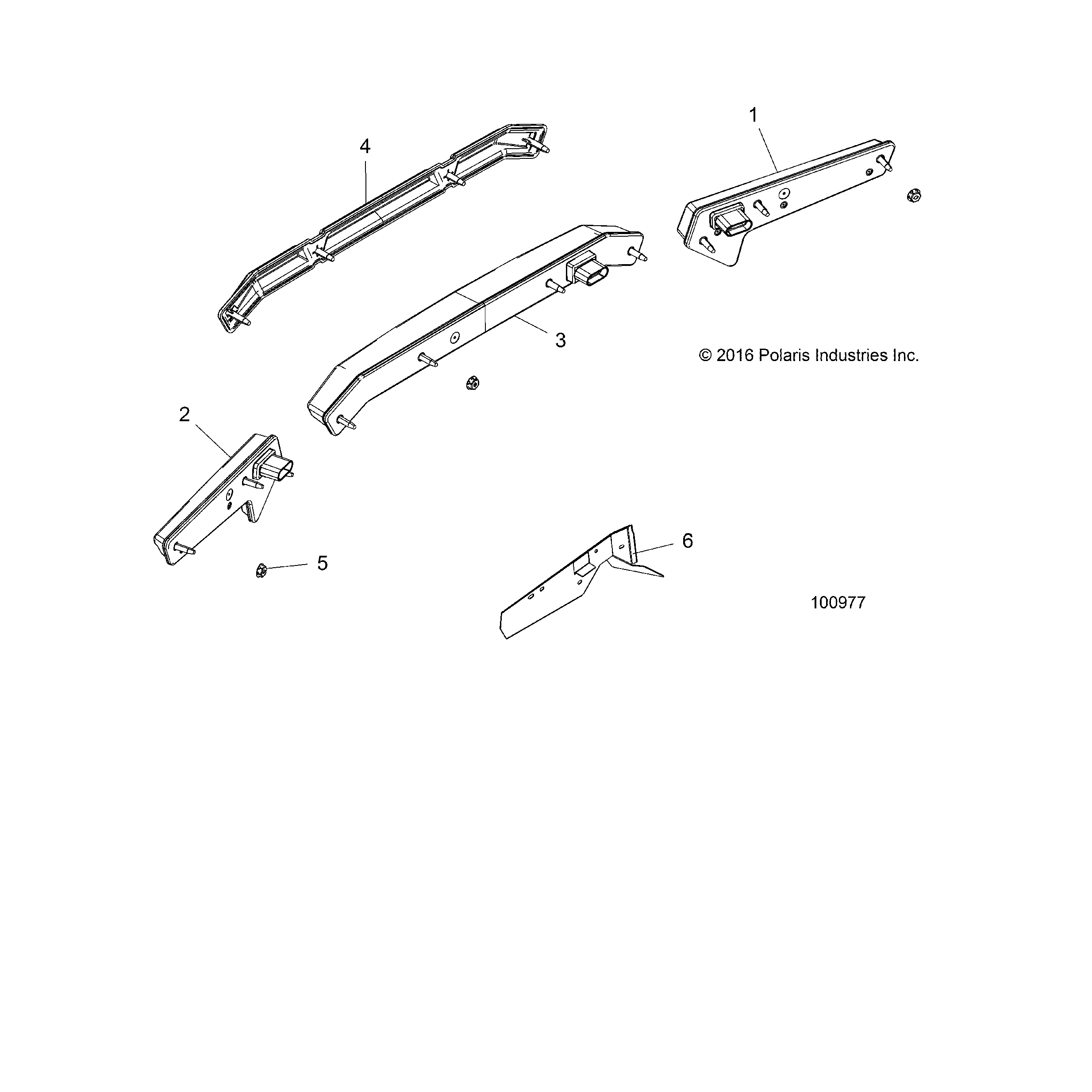 An Image of a Genuine Polaris Parts Schematic Diagram showing the schematic - ELECTRICAL: TAILLIGHTS - 2018 POLARIS SPORTSMAN XP 1000