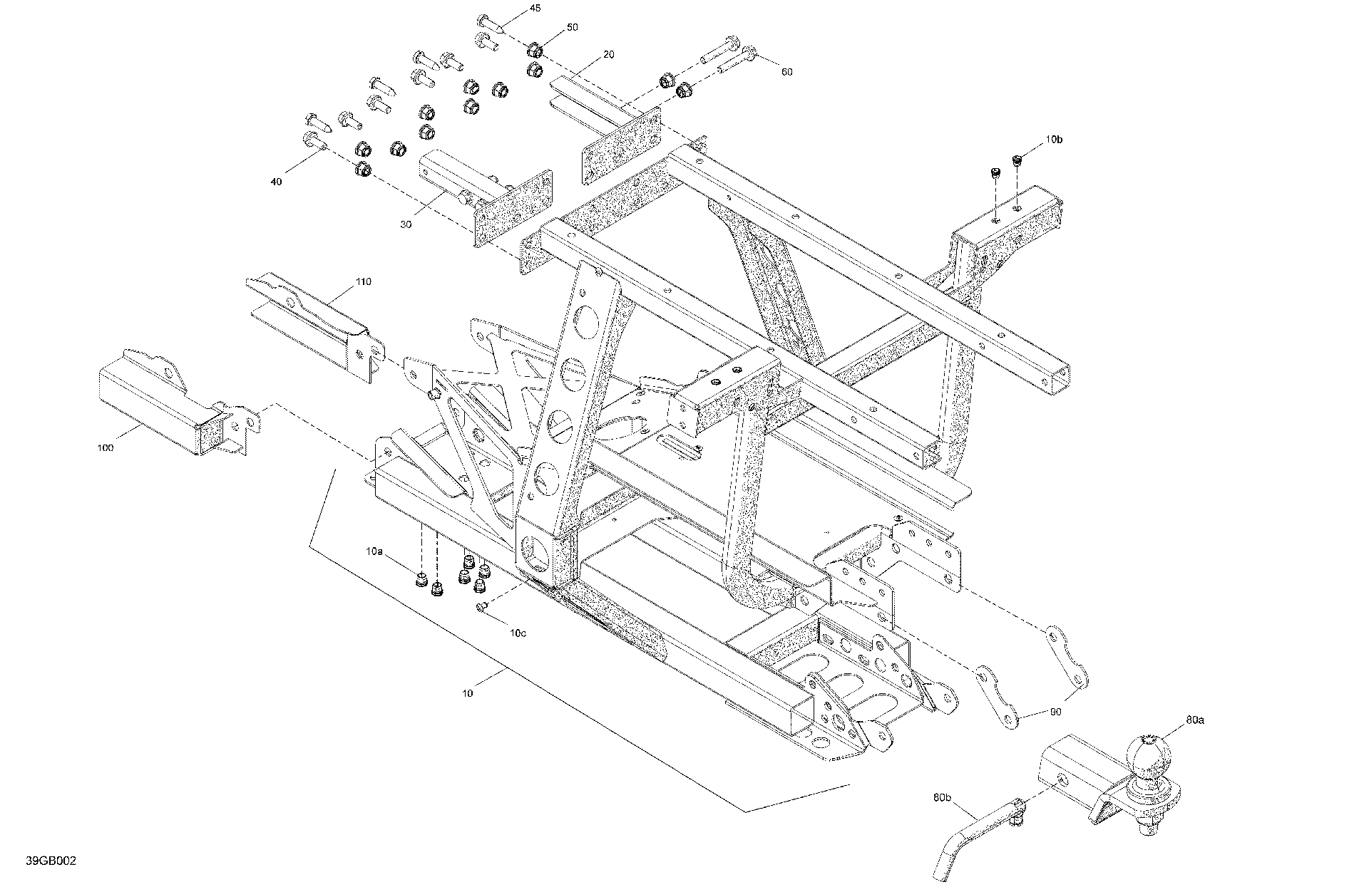 An Image of a Genuine Can-Am Parts Schematic Diagram showing the schematic - FRAME - SYSTEM - REAR SECTION