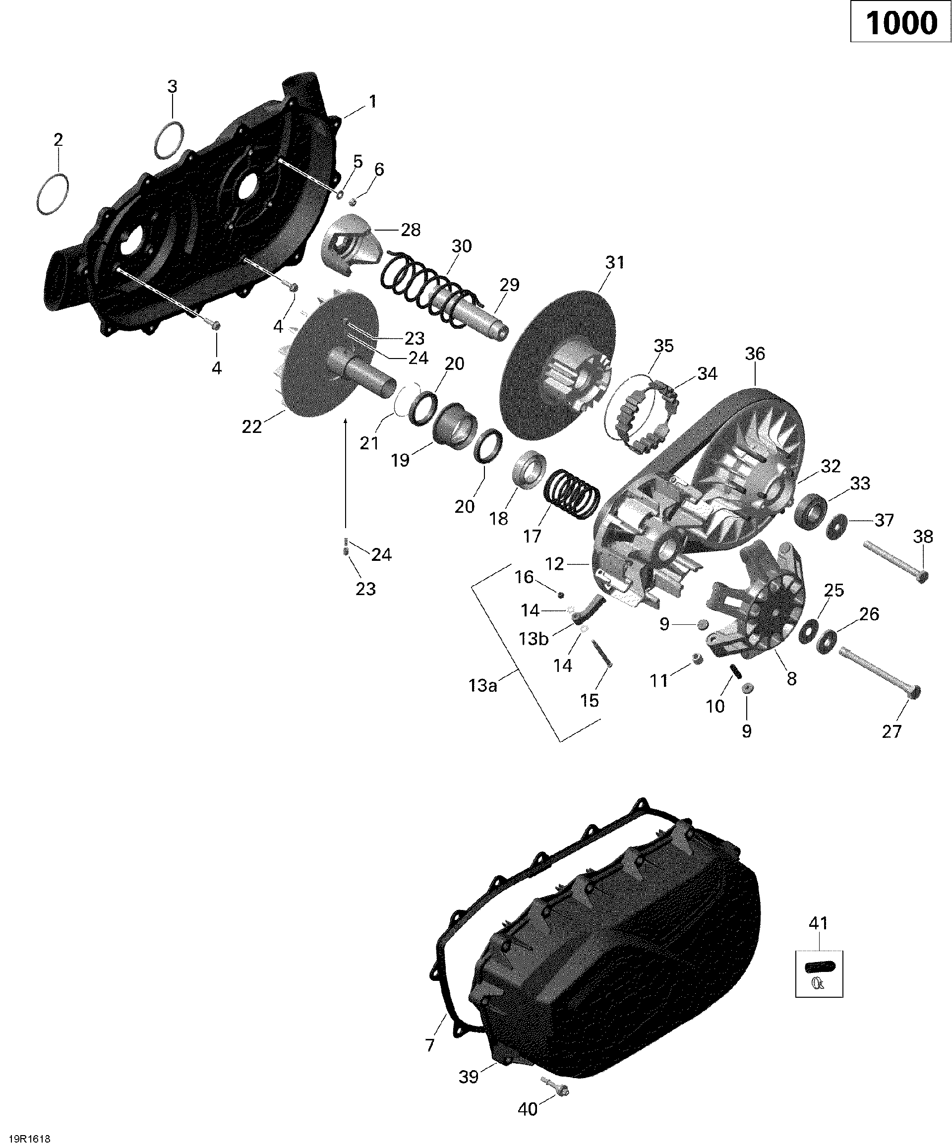 An Image of a Genuine Can-Am Parts Schematic Diagram showing the schematic - CVT