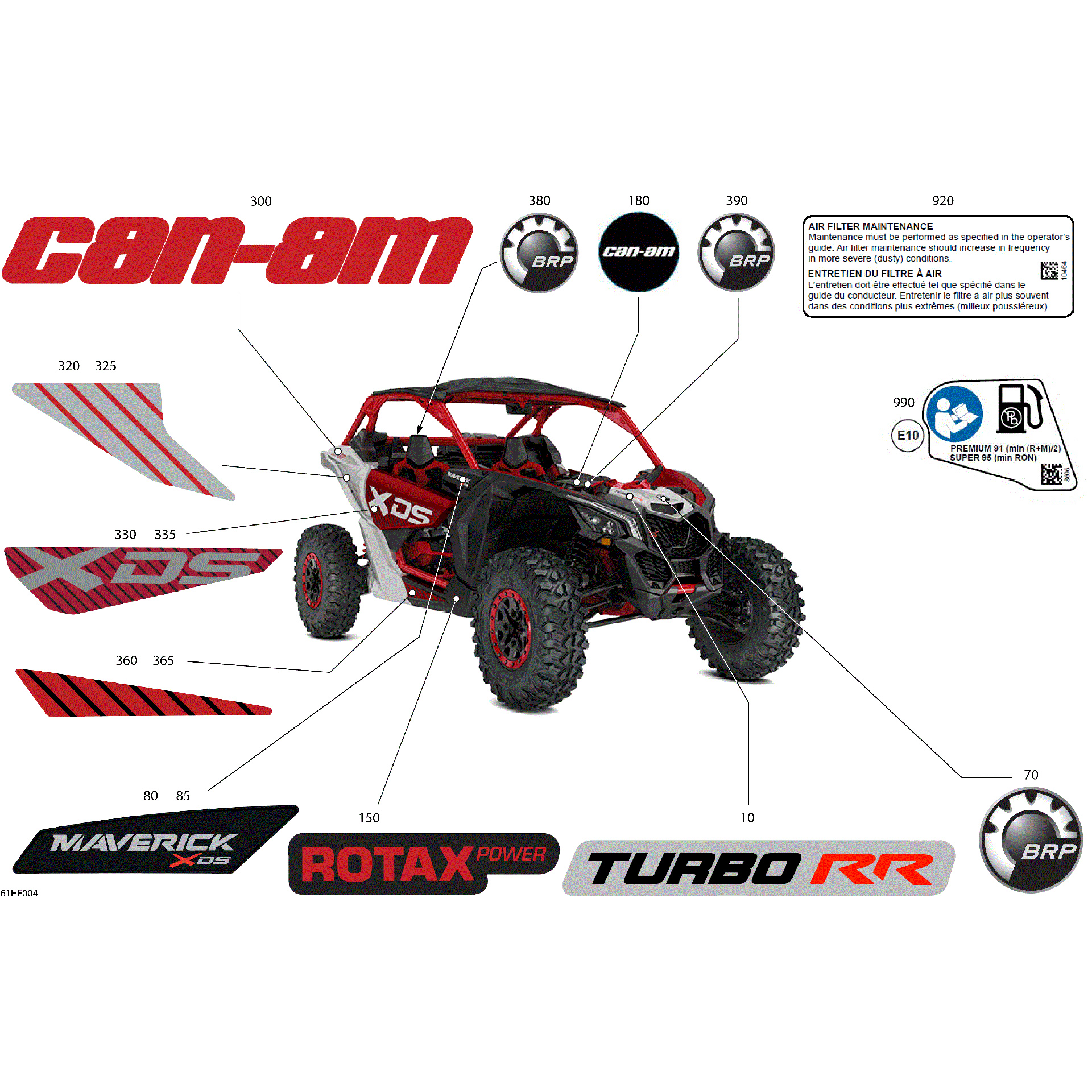 An Image of a Genuine Can-Am Parts Schematic Diagram showing the schematic - BODY - DECALS