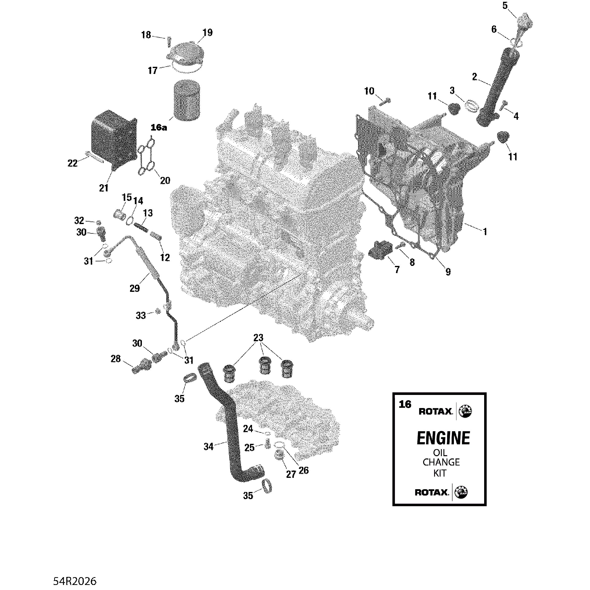 An Image of a Genuine Can-Am Parts Schematic Diagram showing the schematic - ENGINE LUBRICATION