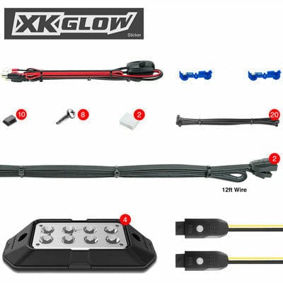 4pc RGB Rock Light Kit by XK Glow XK-ROCK-STA Rock Lights 653-0045 Western Powersports Drop Ship