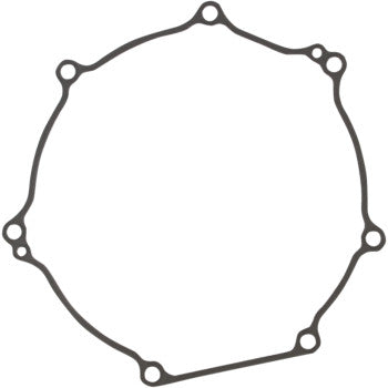 The Kawasaki Clutch Gasket by Cometic is a thin, irregularly shaped circular gasket with multiple perimeter holes, designed for sealing engine or machinery components.