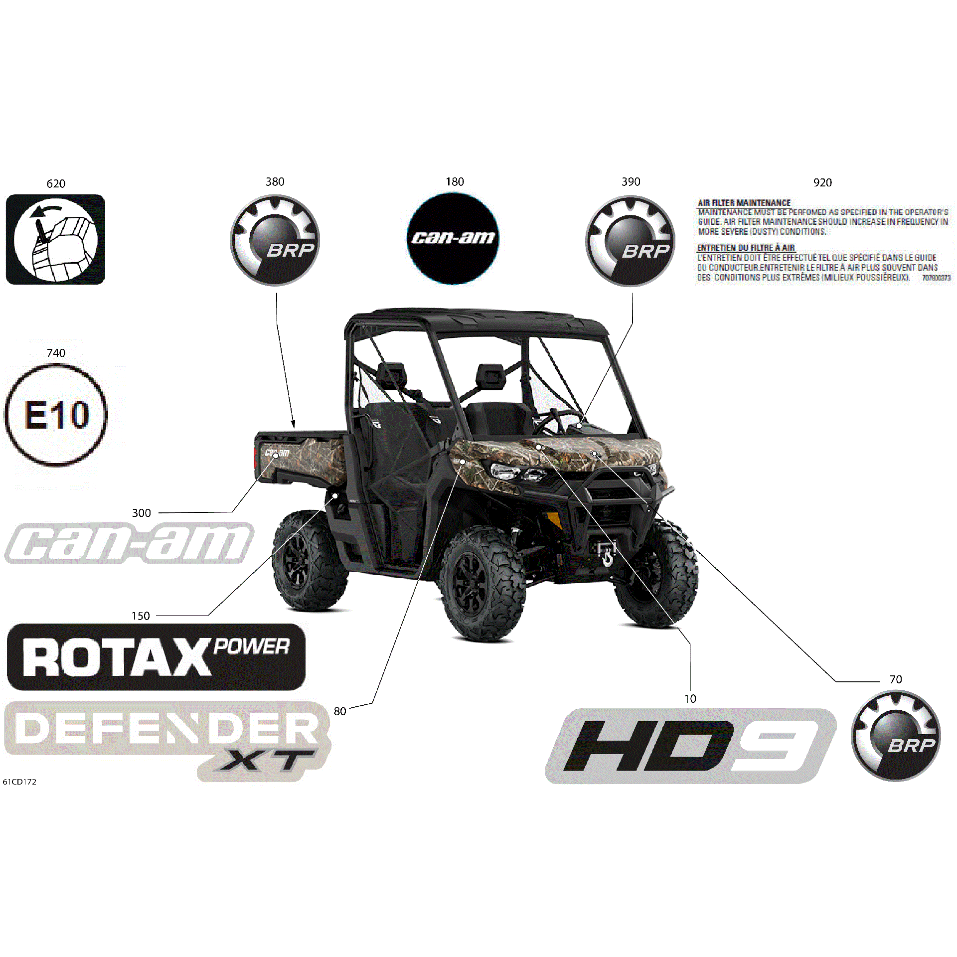 An Image of a Genuine Can-Am Parts Schematic Diagram showing the schematic - BODY - DECALS