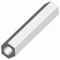 Silver hexagonal metal stabilizer bar linkage with threaded interior hole.
