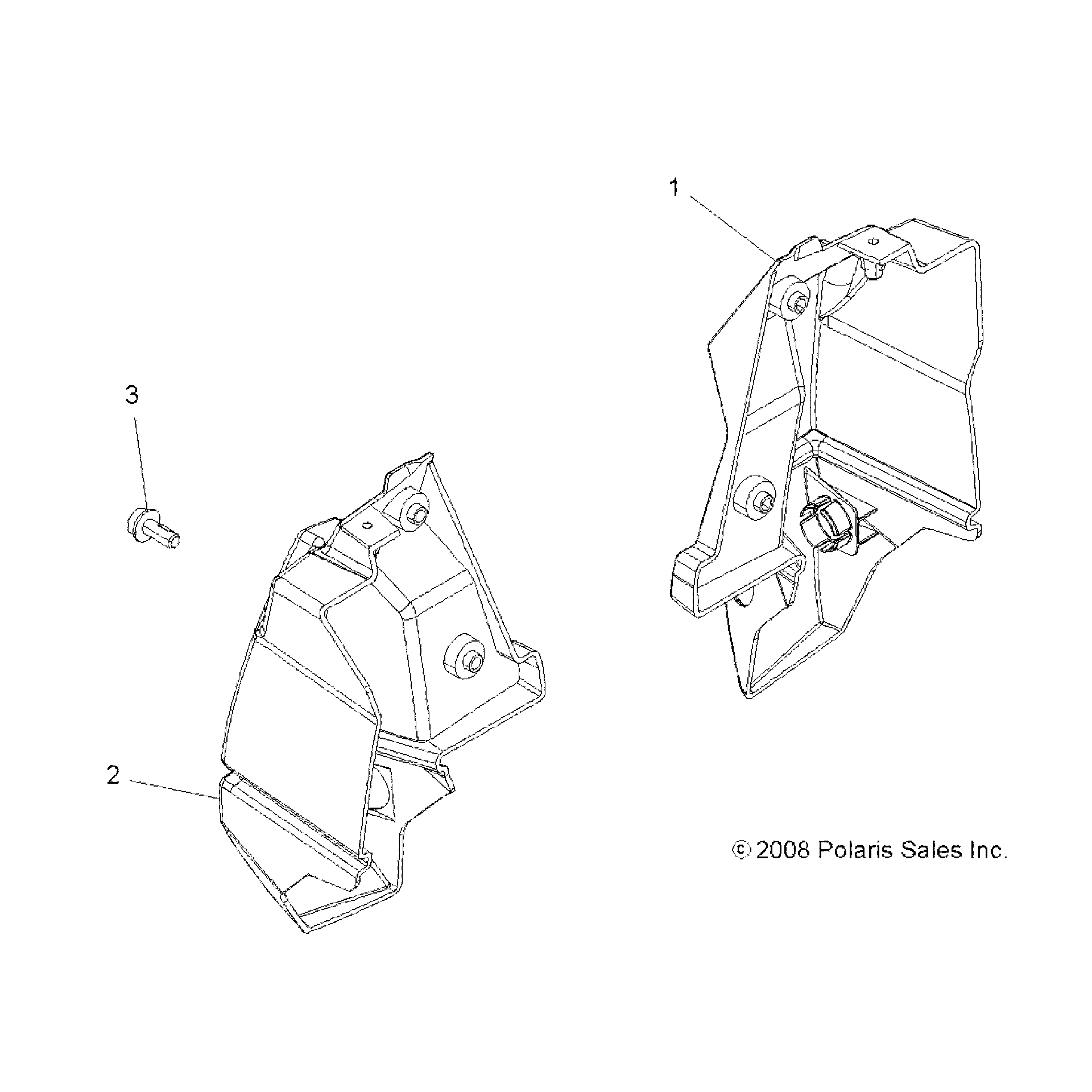 An Image of a Genuine Polaris Parts Schematic Diagram showing the schematic - BODY: REAR BUMPER - 2019 POLARIS SPORTSMAN 850 HIGH LIFTER