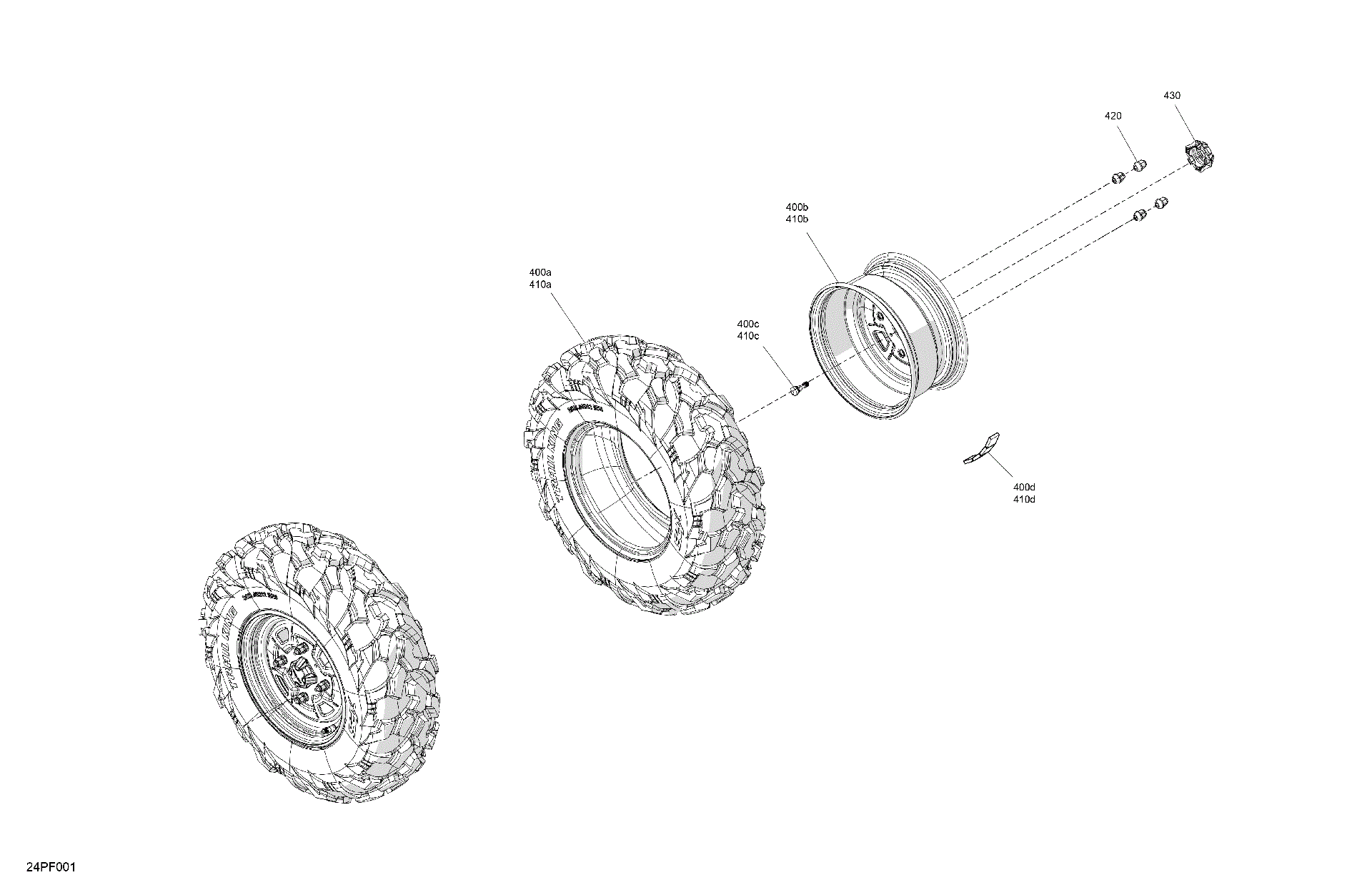 An Image of a Genuine Can-Am Parts Schematic Diagram showing the schematic - DRIVE - FRONT WHEELS