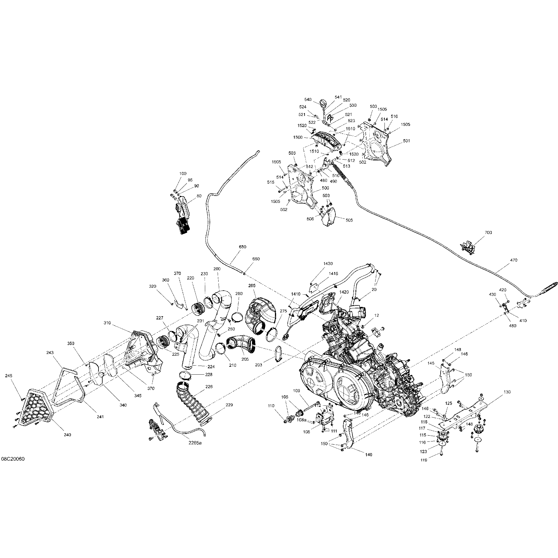 An Image of a Genuine Can-Am Parts Schematic Diagram showing the schematic - ENGINE