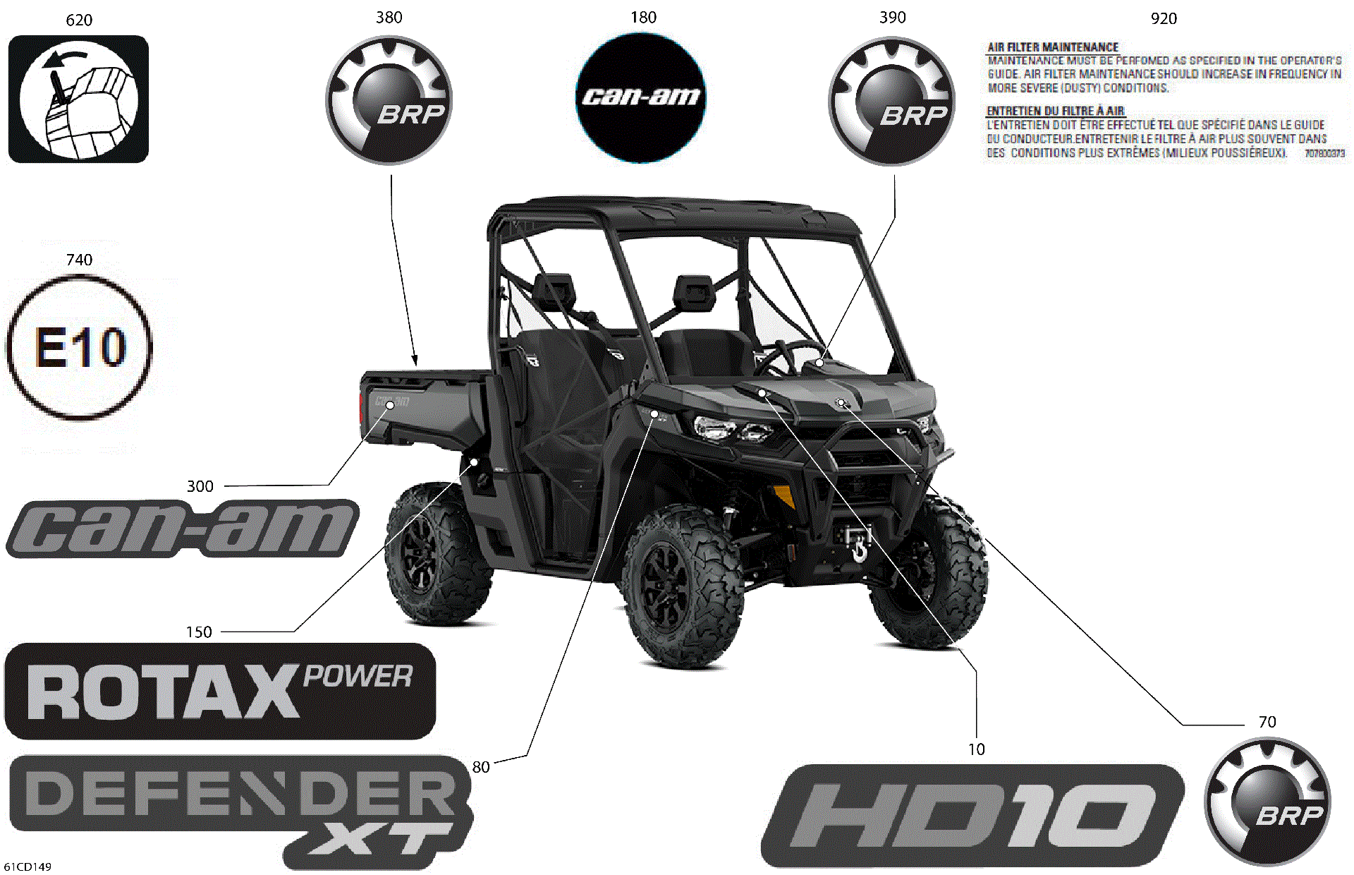 An Image of a Genuine Can-Am Parts Schematic Diagram showing the schematic - BODY - DECALS