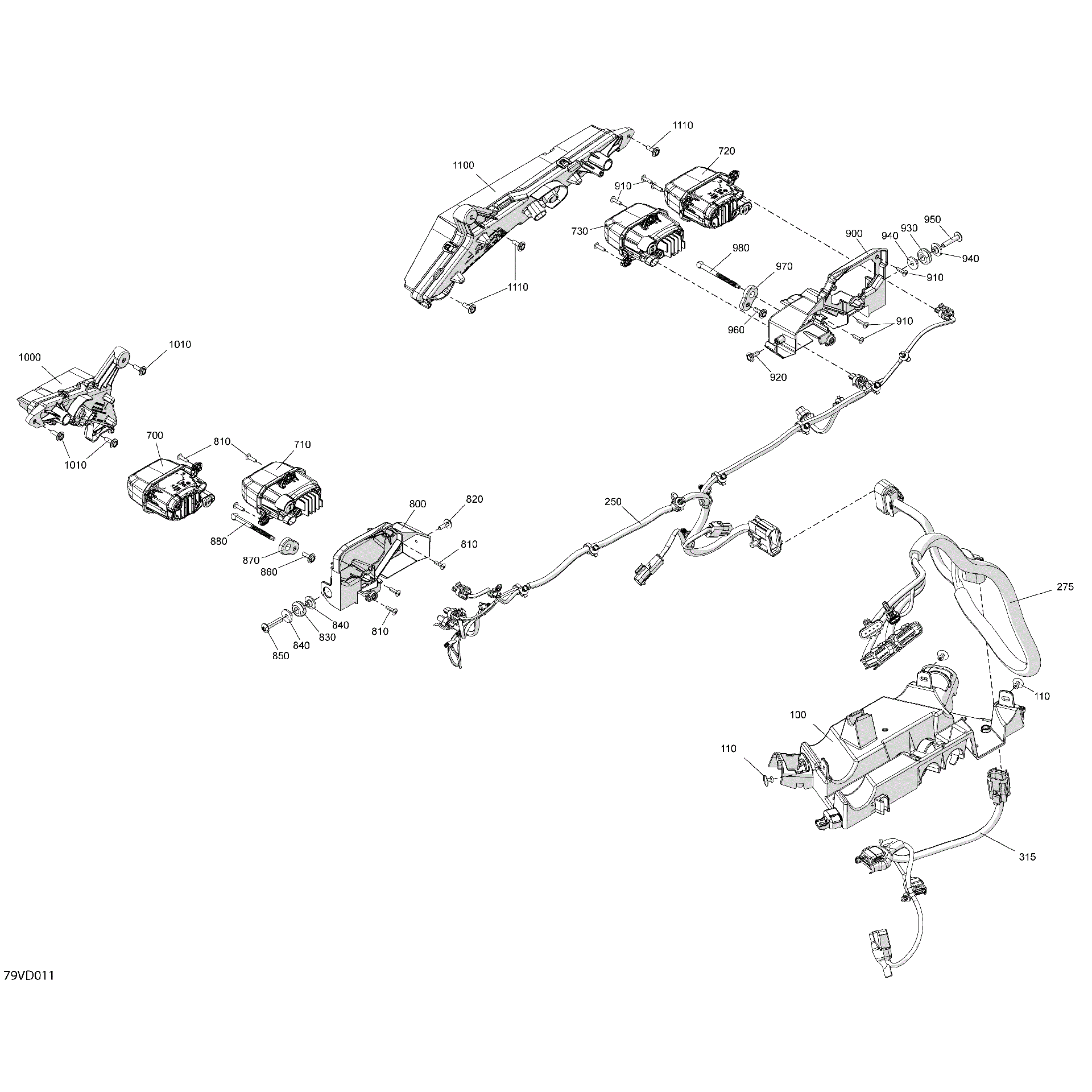 An Image of a Genuine Can-Am Parts Schematic Diagram showing the schematic - ELECTRIC - FRONT SECTION