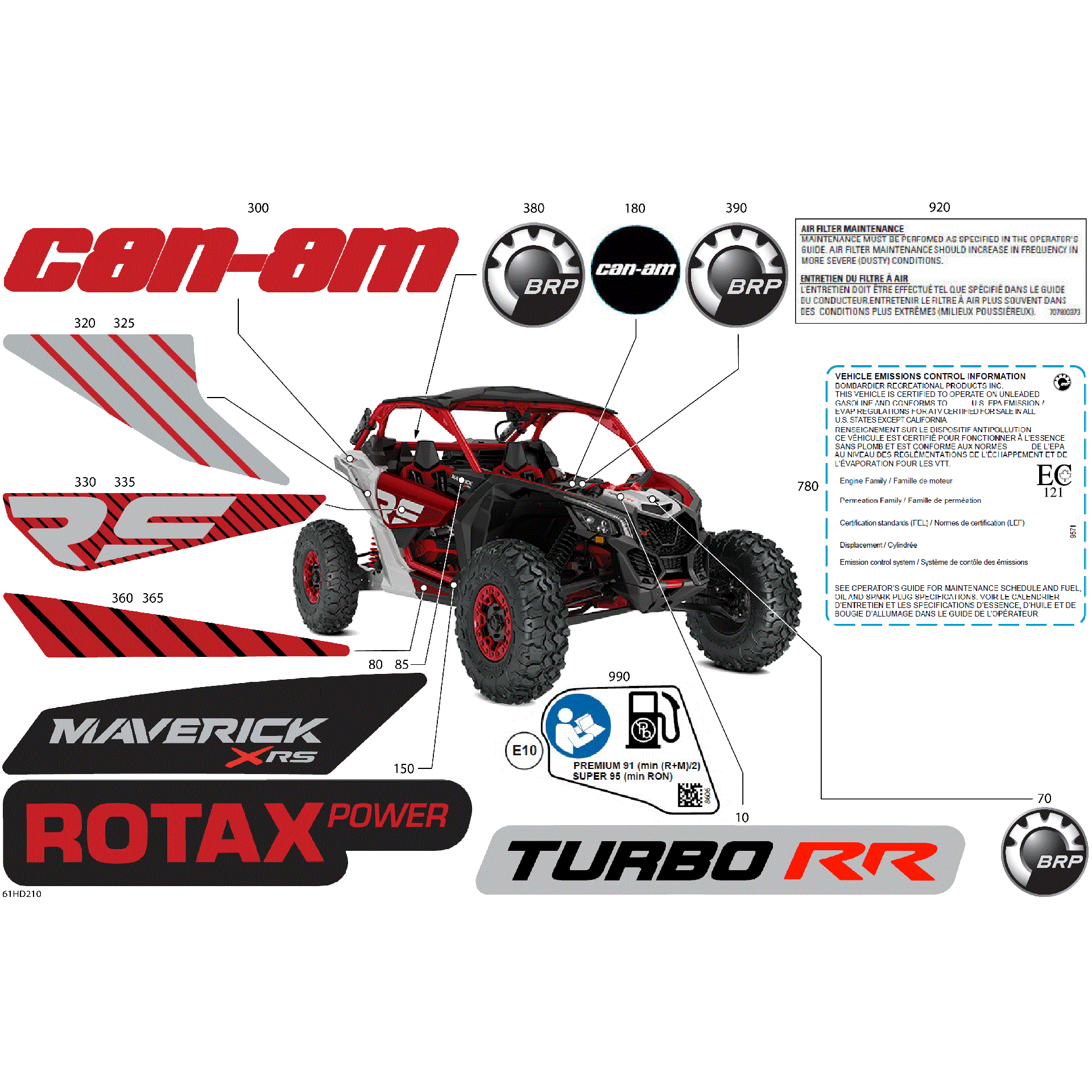 An Image of a Genuine Can-Am Parts Schematic Diagram showing the schematic - BODY - DECALS
