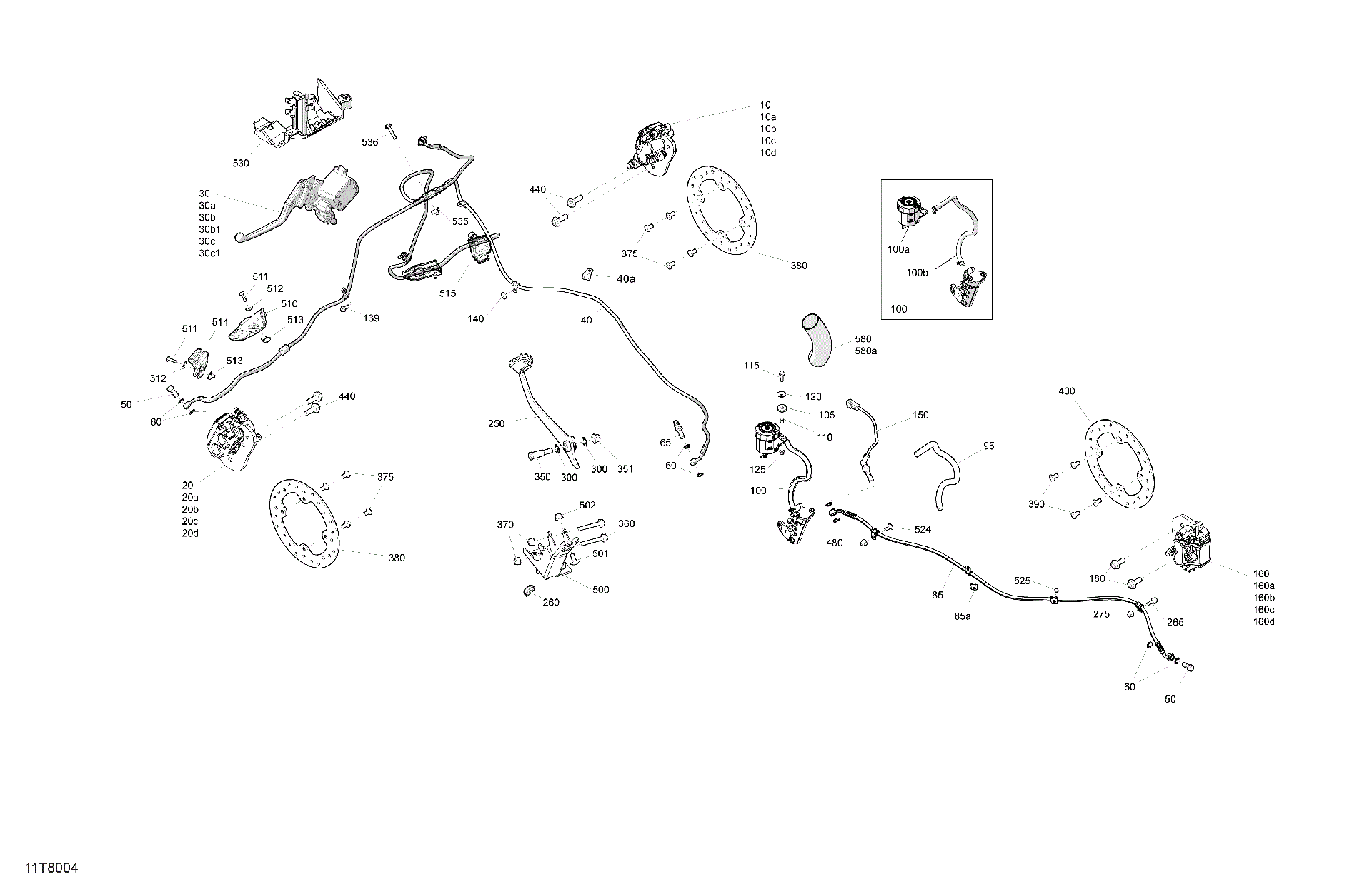 An Image of a Genuine Can-Am Parts Schematic Diagram showing the schematic - MECHANIC - BRAKE SYSTEM