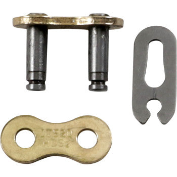 The 520 HDS GB Replacement Master Link Clip by Jt Chains includes two pins with a connecting plate, a separate plate, and a clip, all arranged neatly on a white background.