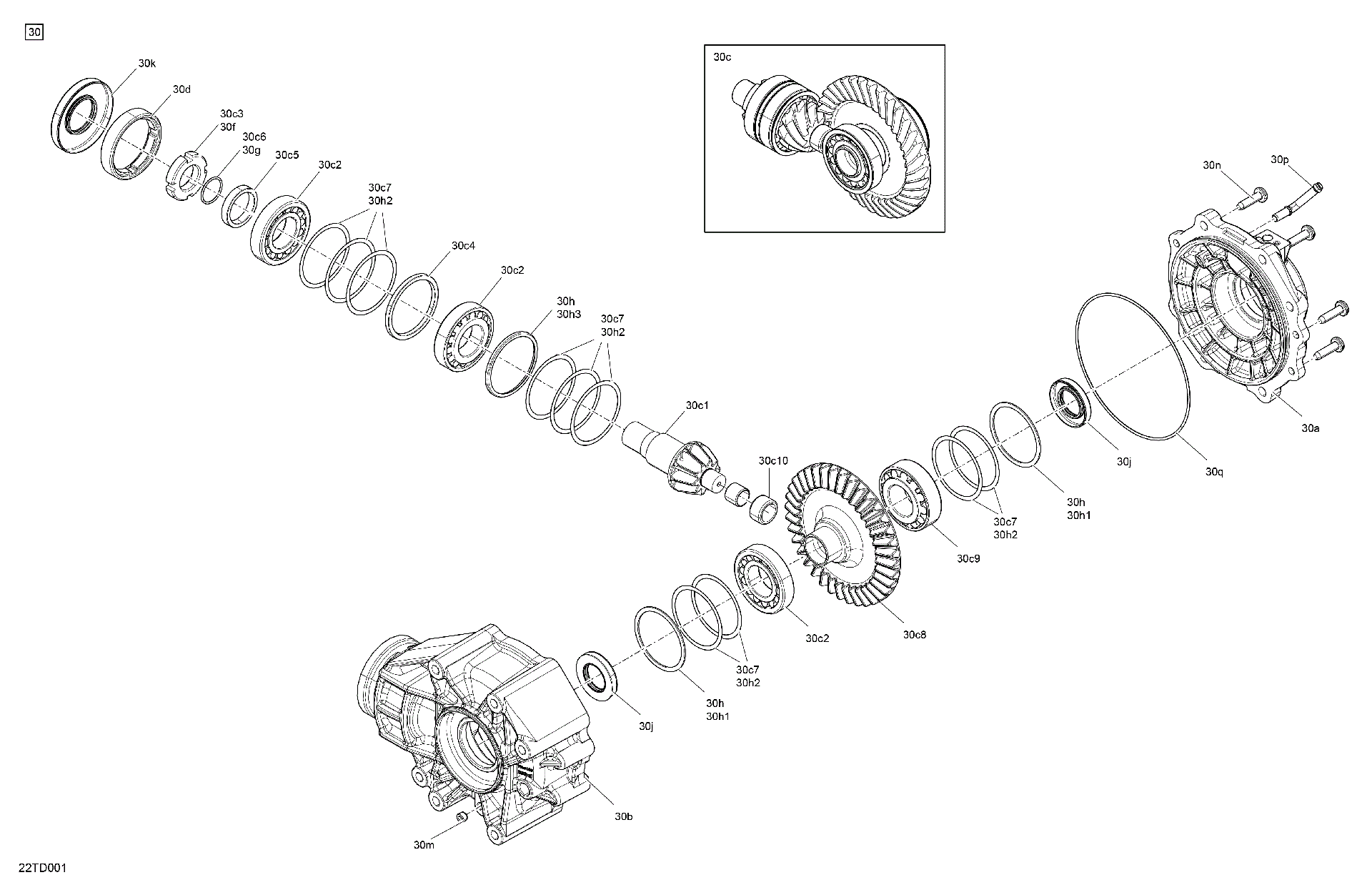 An Image of a Genuine Can-Am Parts Schematic Diagram showing the schematic - DRIVE - FINAL DRIVE UNIT