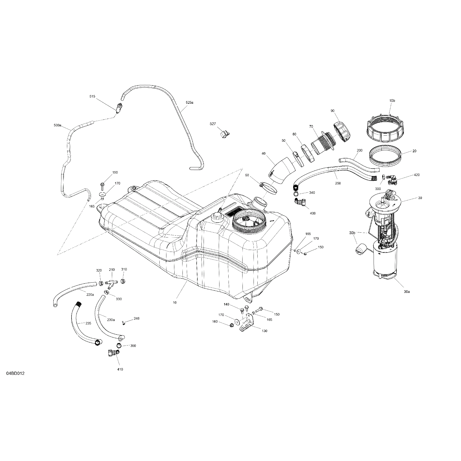 An Image of a Genuine Can-Am Parts Schematic Diagram showing the schematic - ENGINE - FUEL