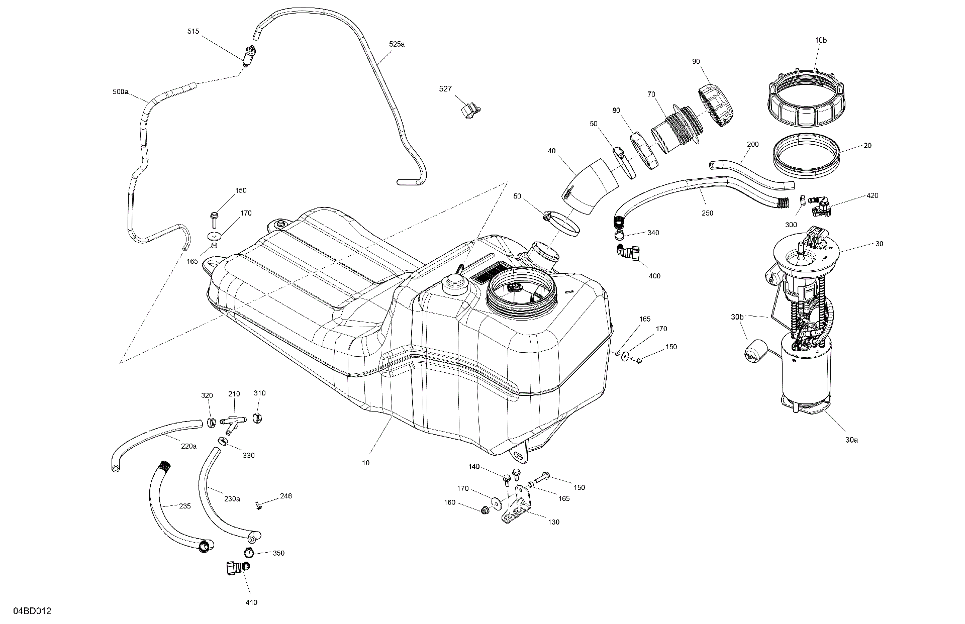 An Image of a Genuine Can-Am Parts Schematic Diagram showing the schematic - ENGINE - FUEL