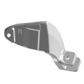 Silver metallic right-hand passenger foot peg mount with mounting holes and angular design.