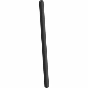 Black cylindrical rear axle shaft with smooth surface for motorcycle use.