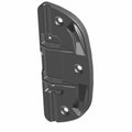 Black molded motorcycle floorboard with contoured shape and three mounting holes.