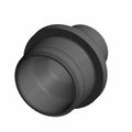 Black cylindrical rubber breather hose fitting with flanged middle section and tapered end.