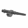 Metallic black balance shaft with gear teeth and splined ends, cylindrical shape.